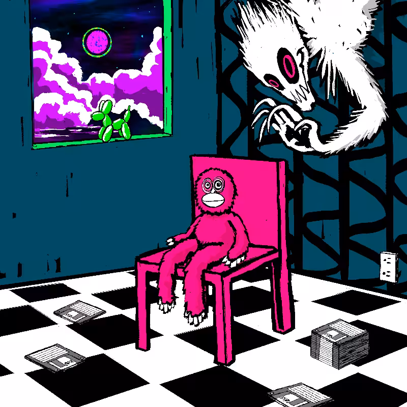 pink chair in the blue room #8