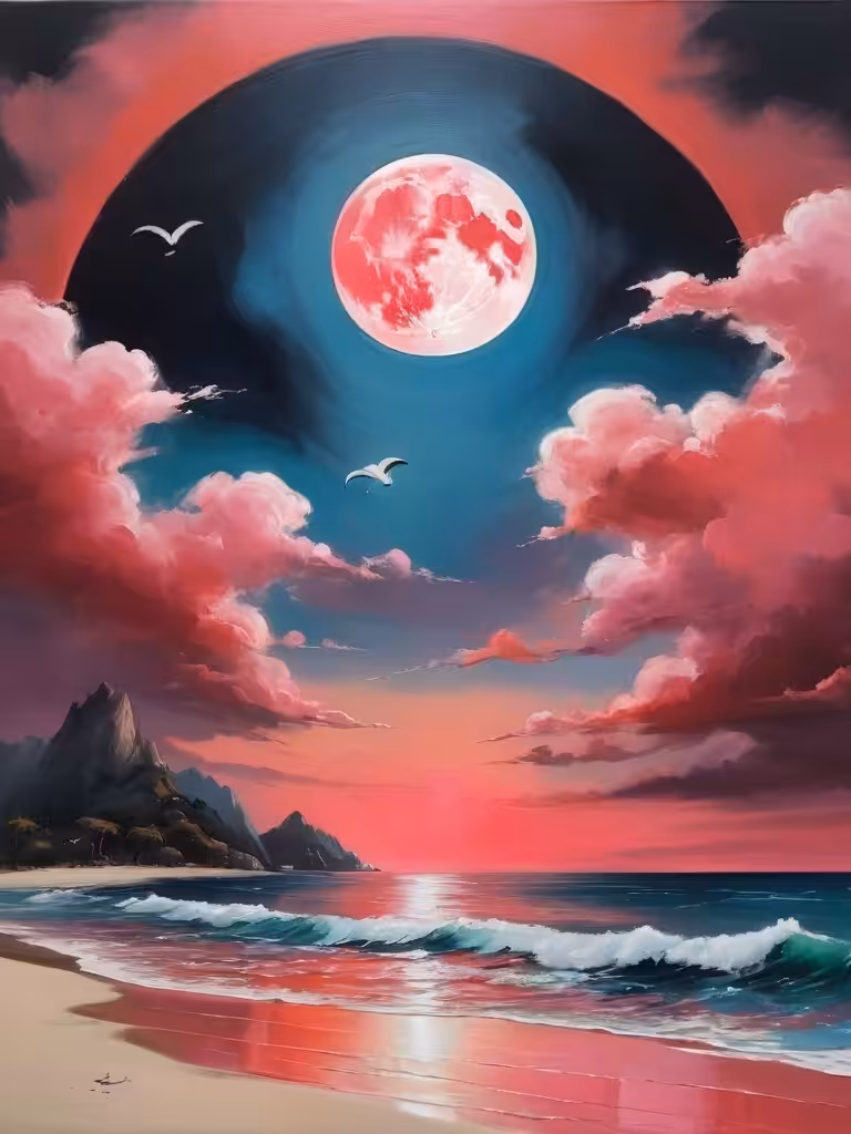 Exploring my brain: Red moon #2