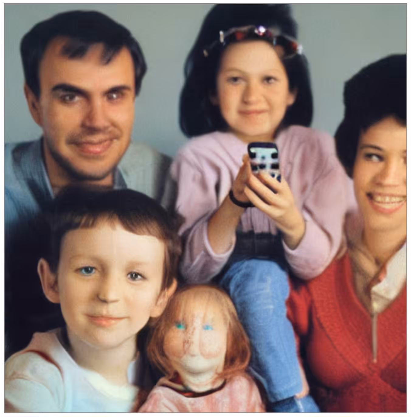 family portrait with smartphone in 1984 #8