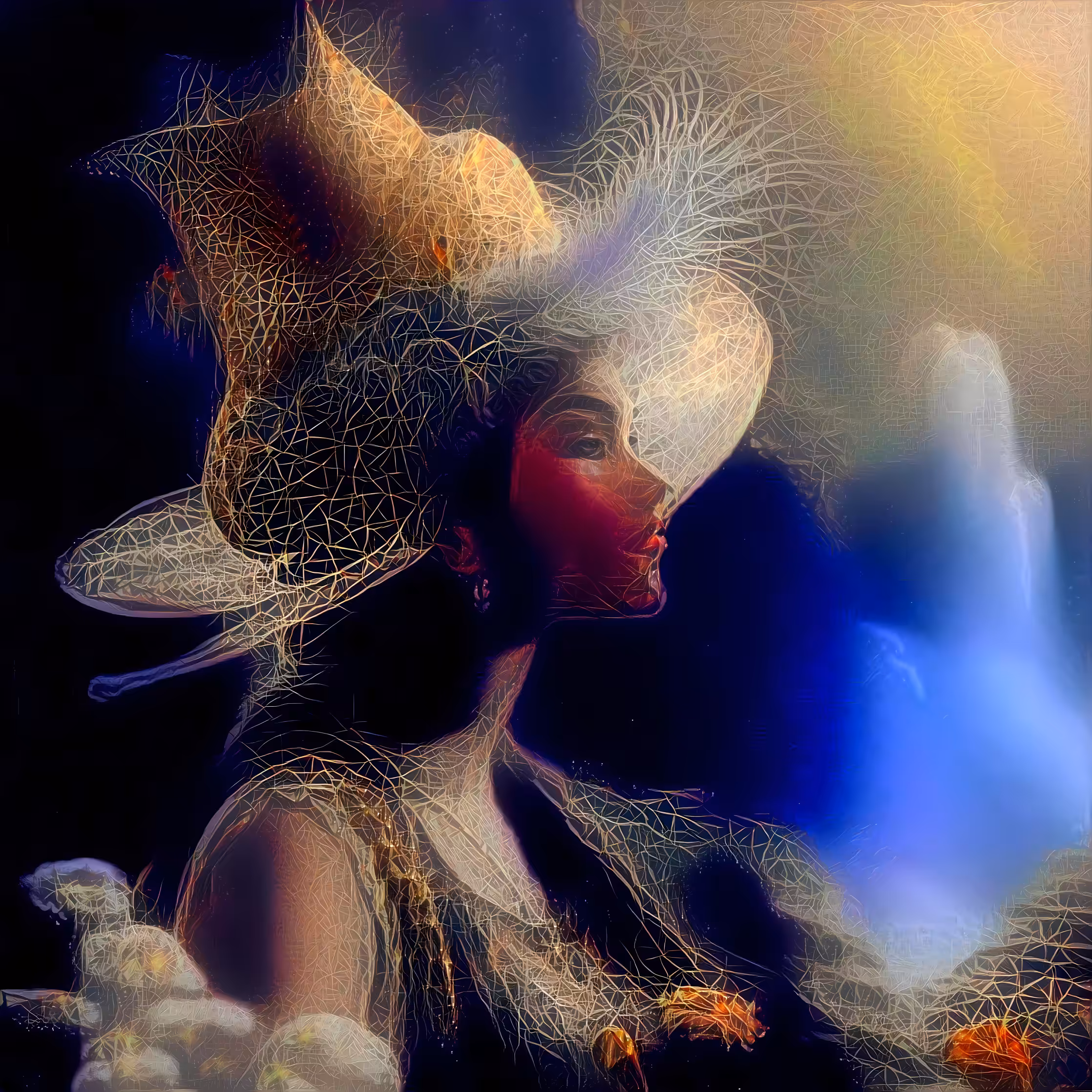 Nymph in a golden hat