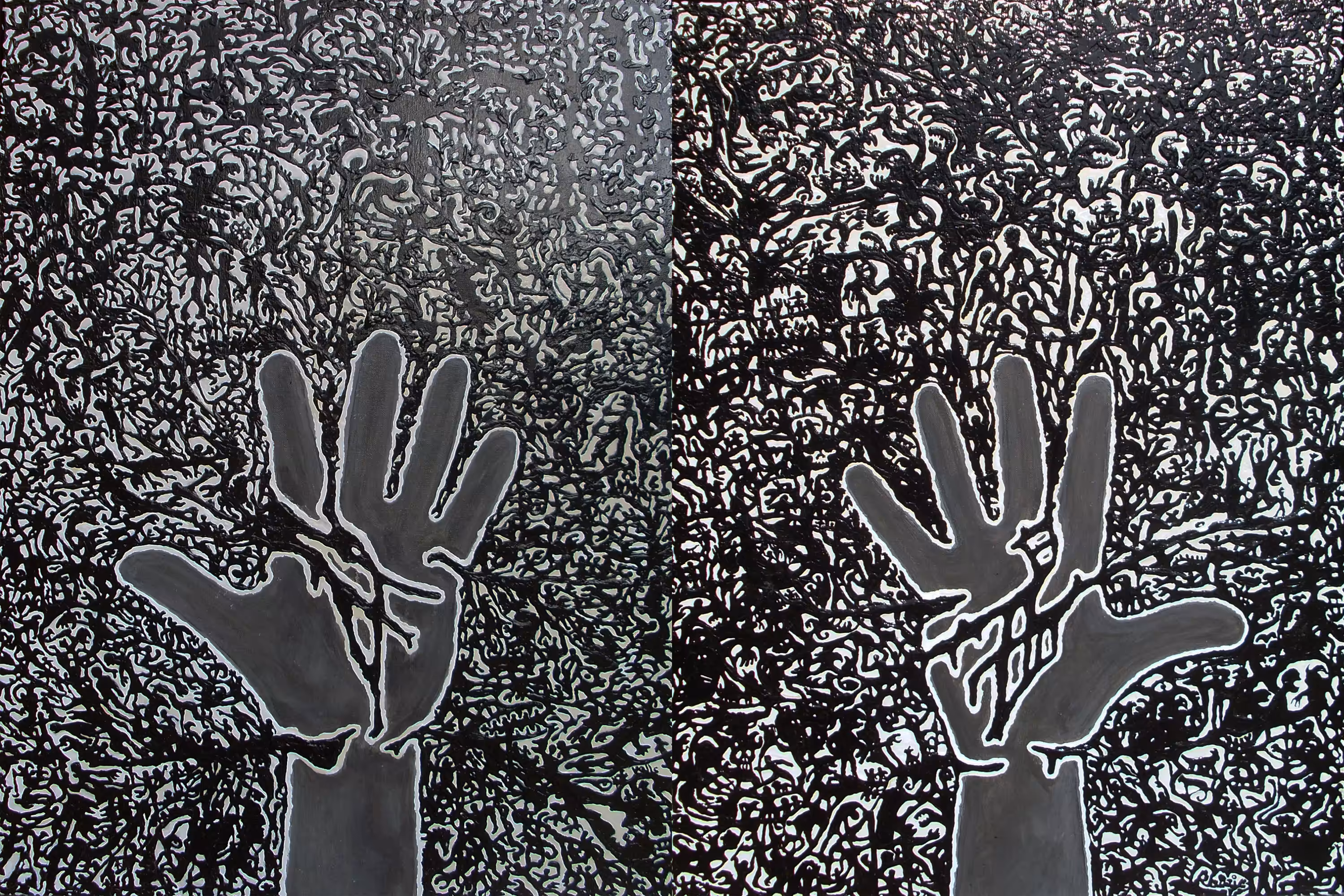 DR0P5 0F L1GH7 4L0NG 7H3 D1G174L P47H: My hands