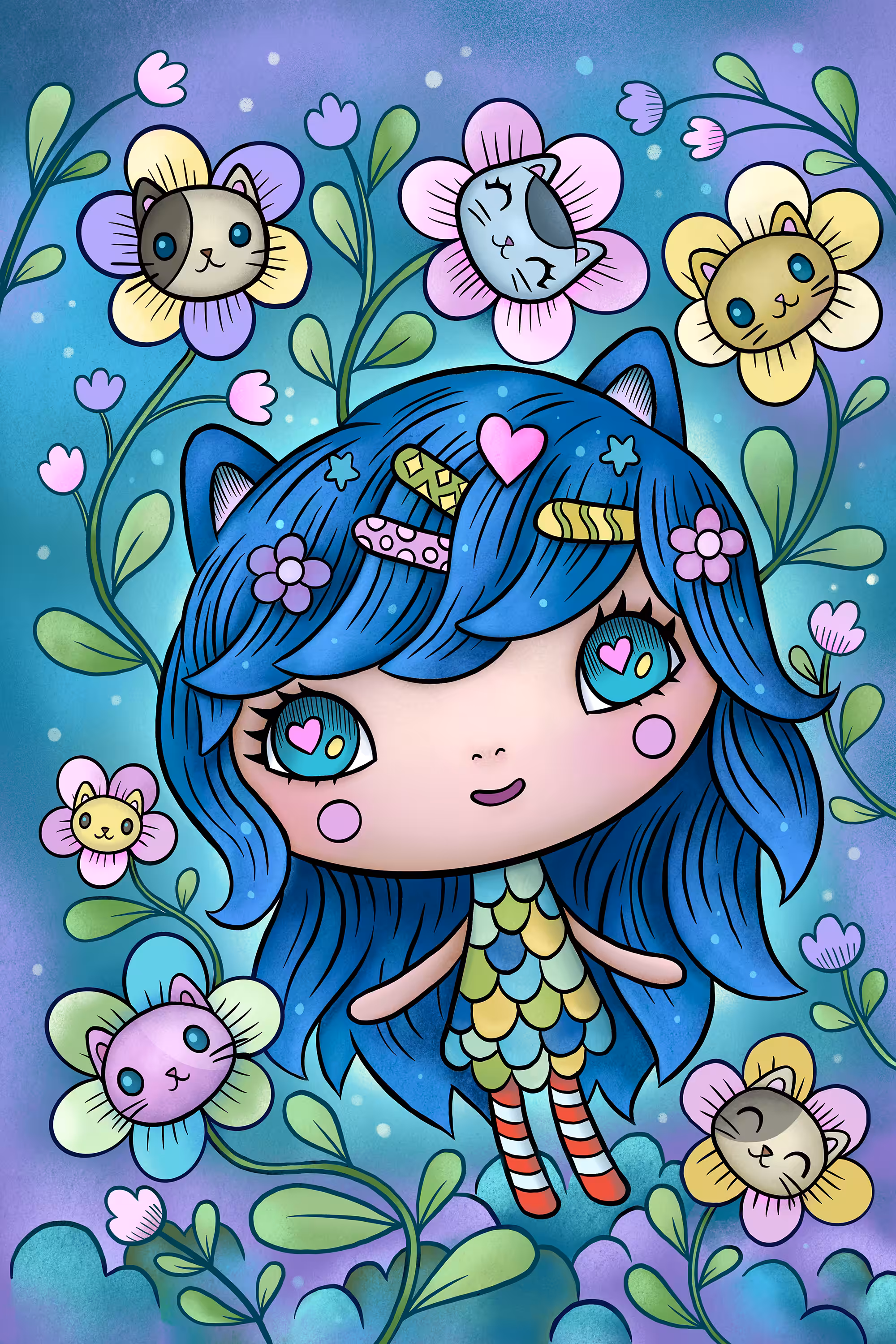Flower Kitty Garden