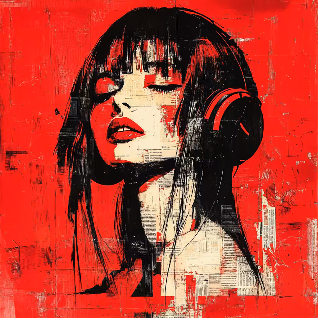 Beautiful woman with headphones