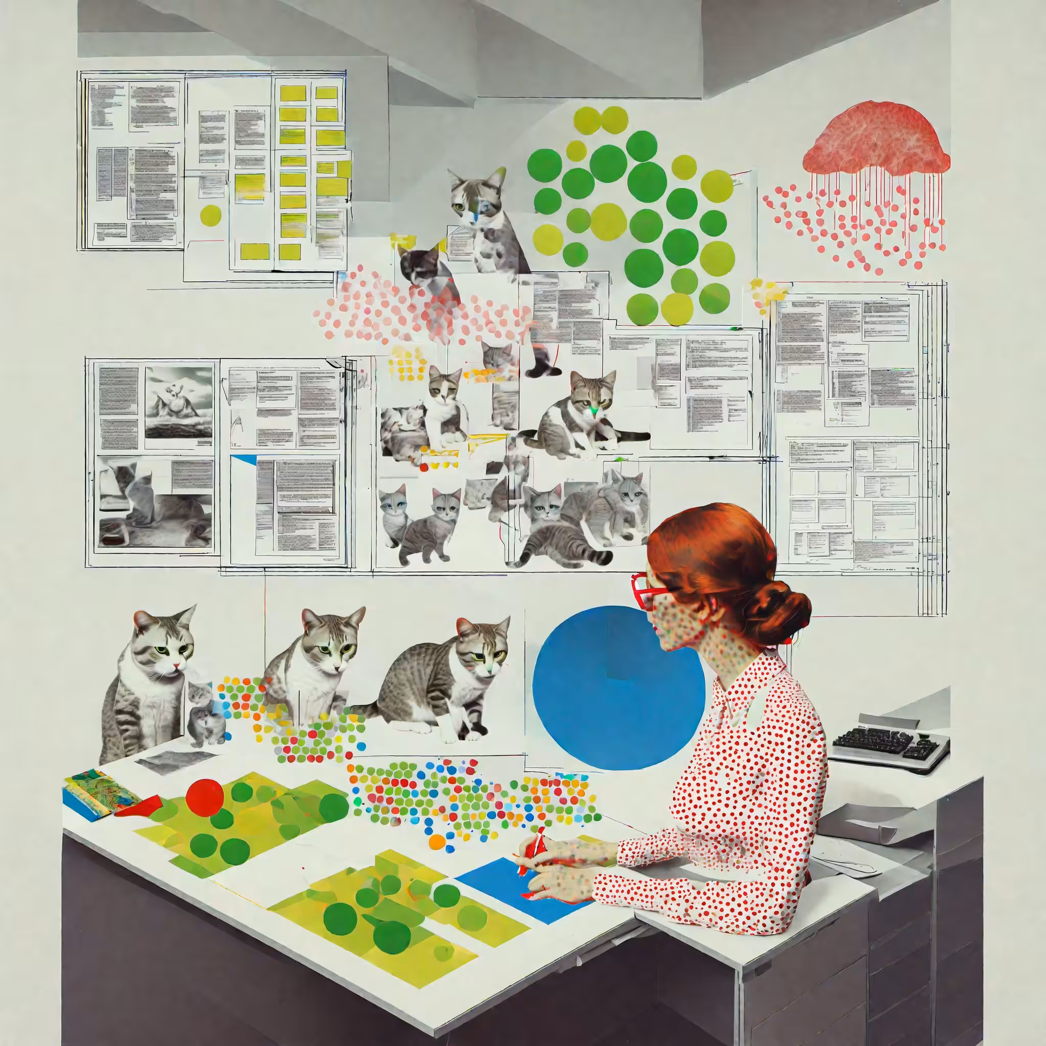 Margaret Hamilton with cats