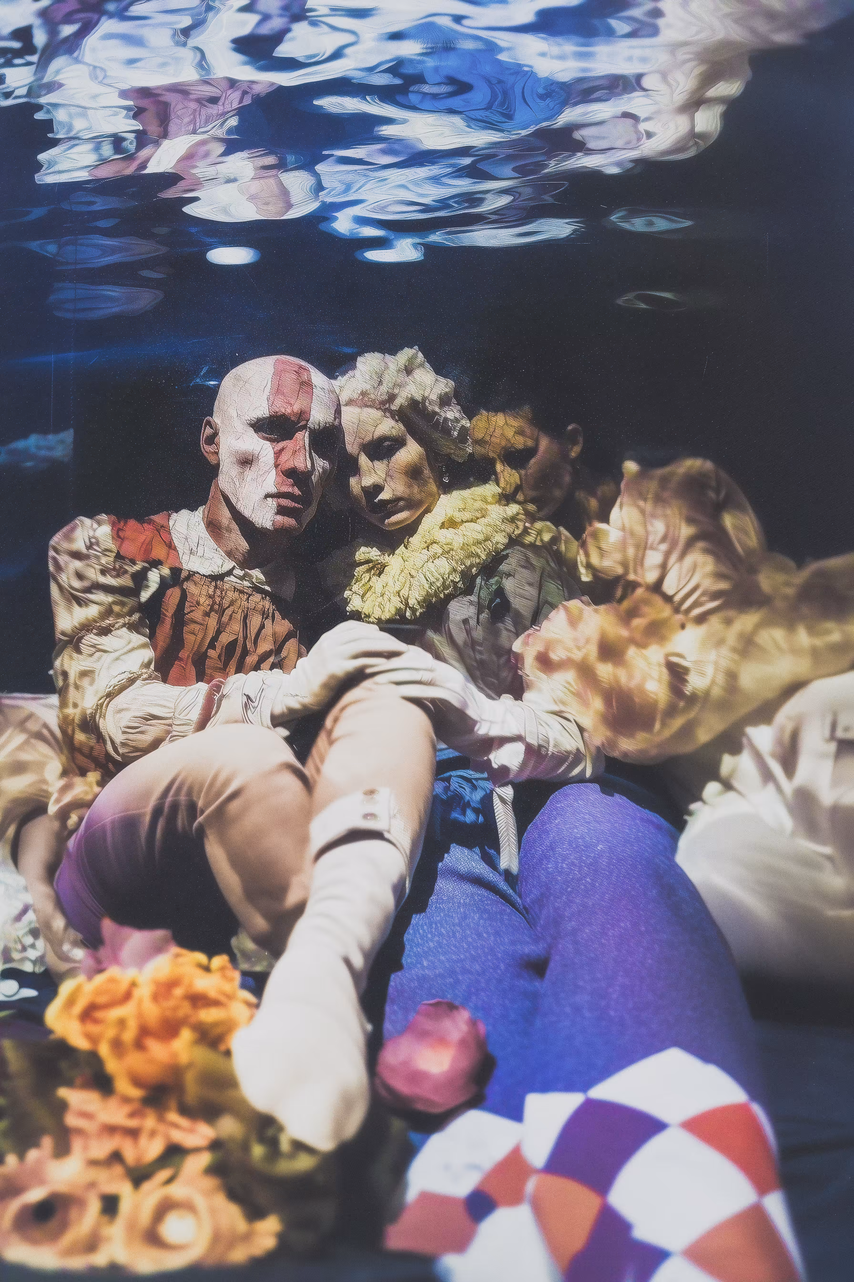 Synthetic Intrigue: Three in Solitude Beneath the Water