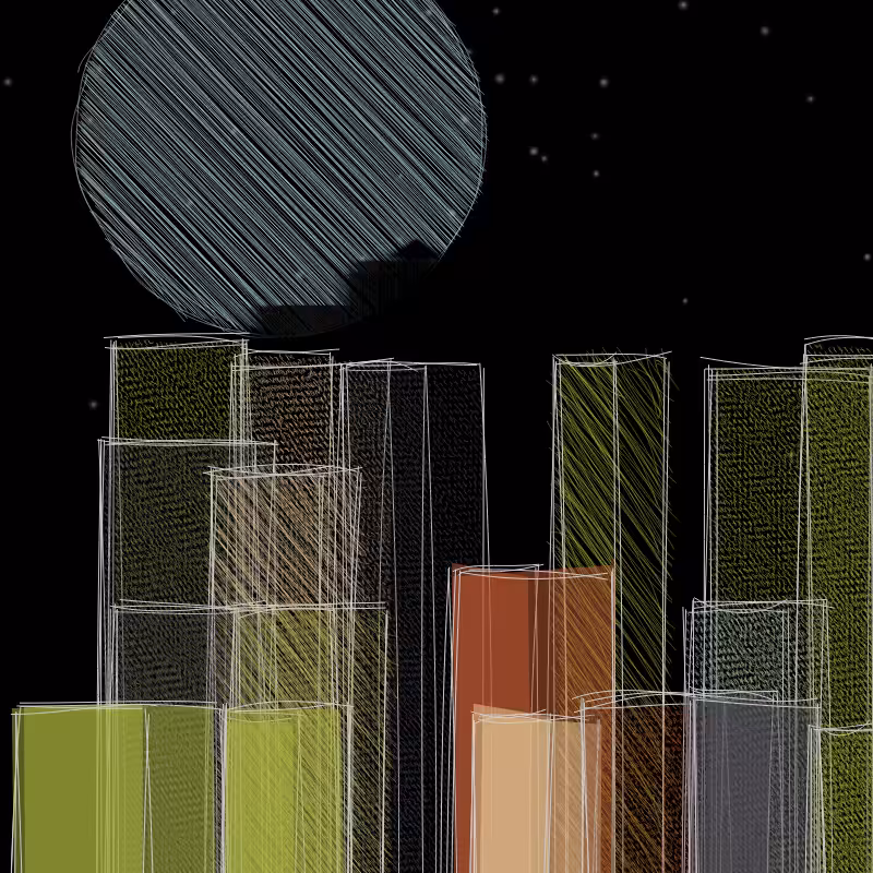 hastily-drawn cityscape sketch #6