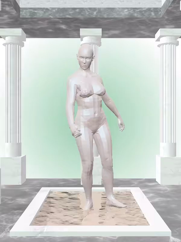 HeavenComputer: The Fragmented Drunk Matte Ivory Woman #5217