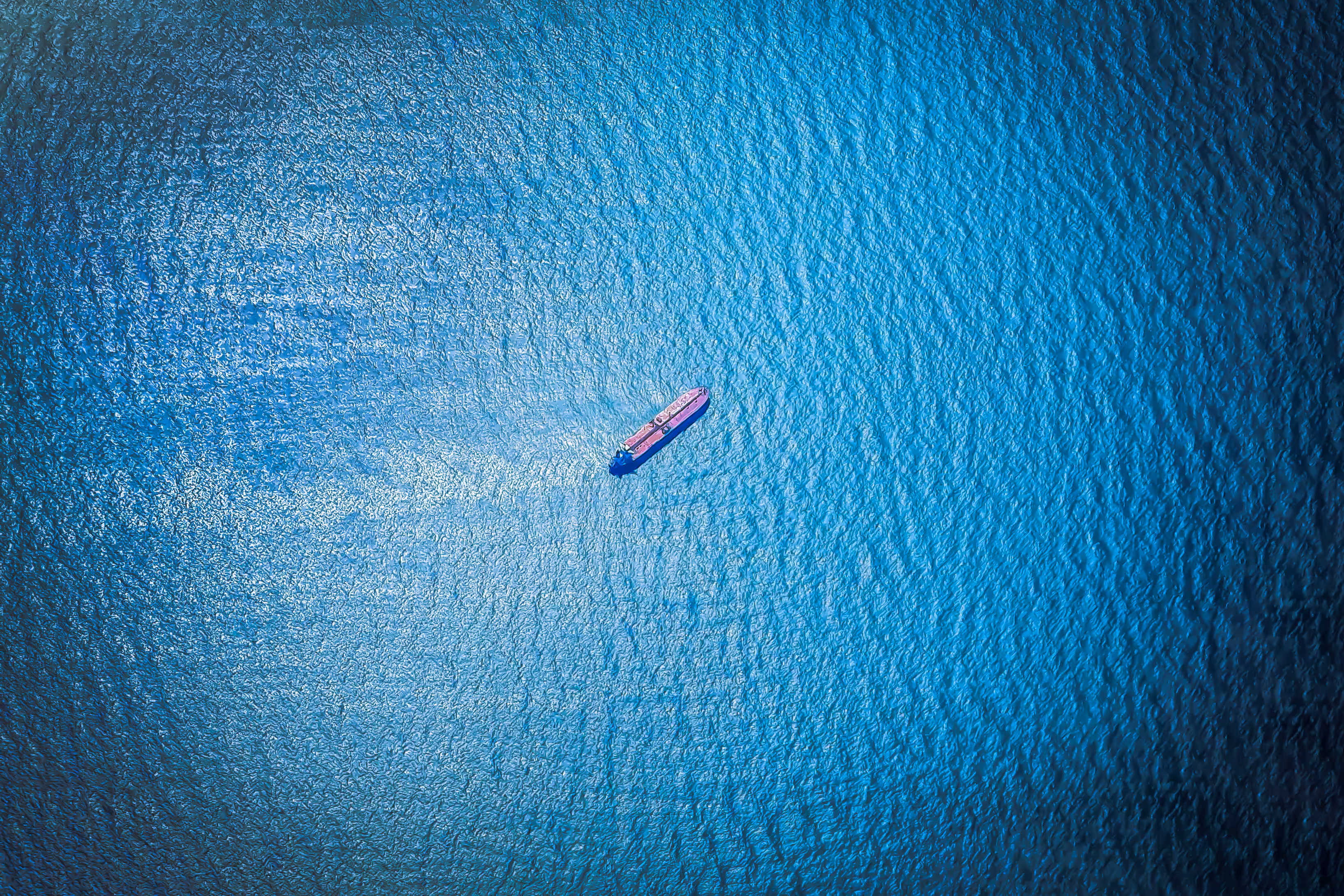 Massive Ship Alone in the Deep Blue