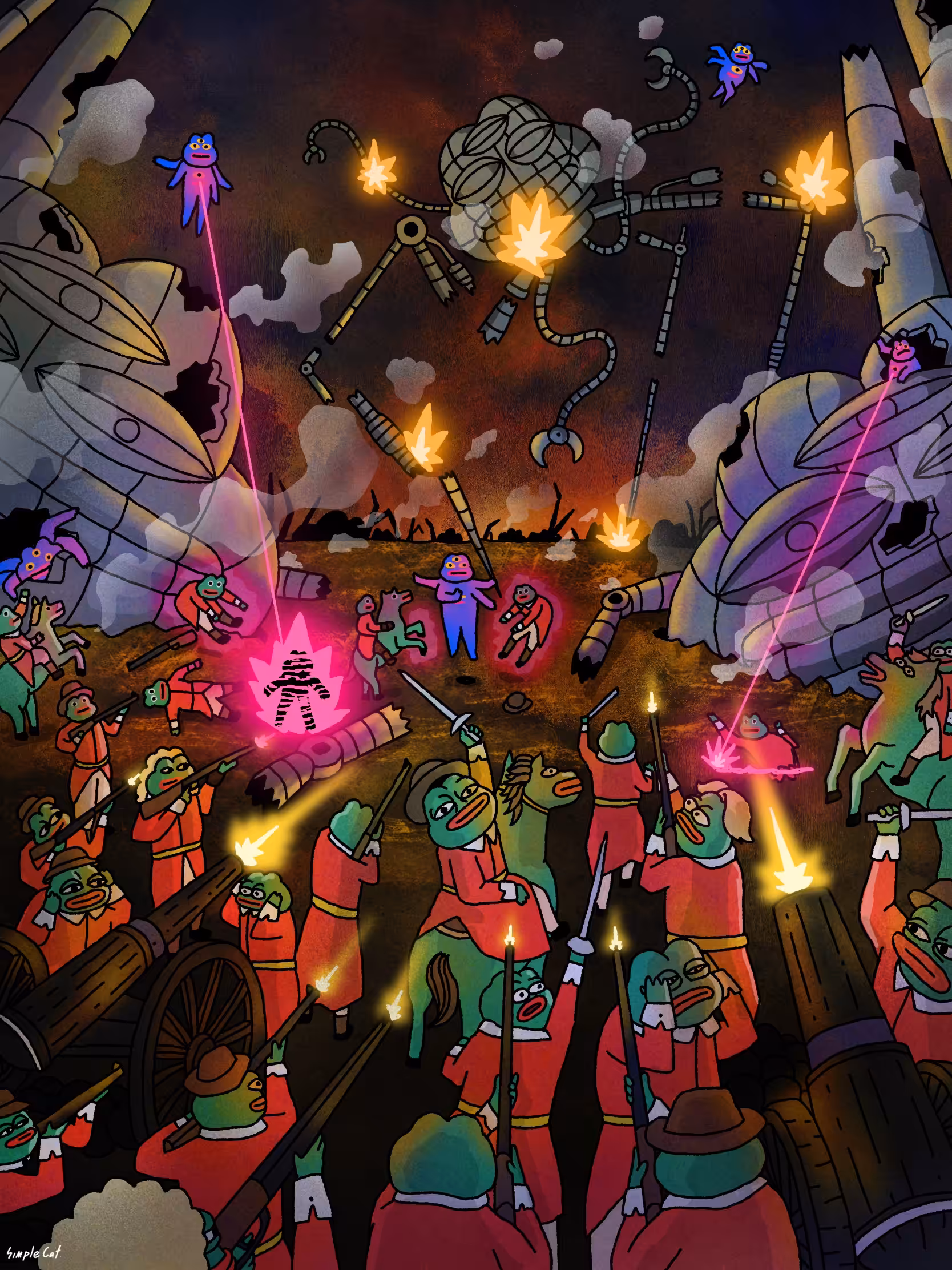 Pepe Aliens VS Pepe Soldiers