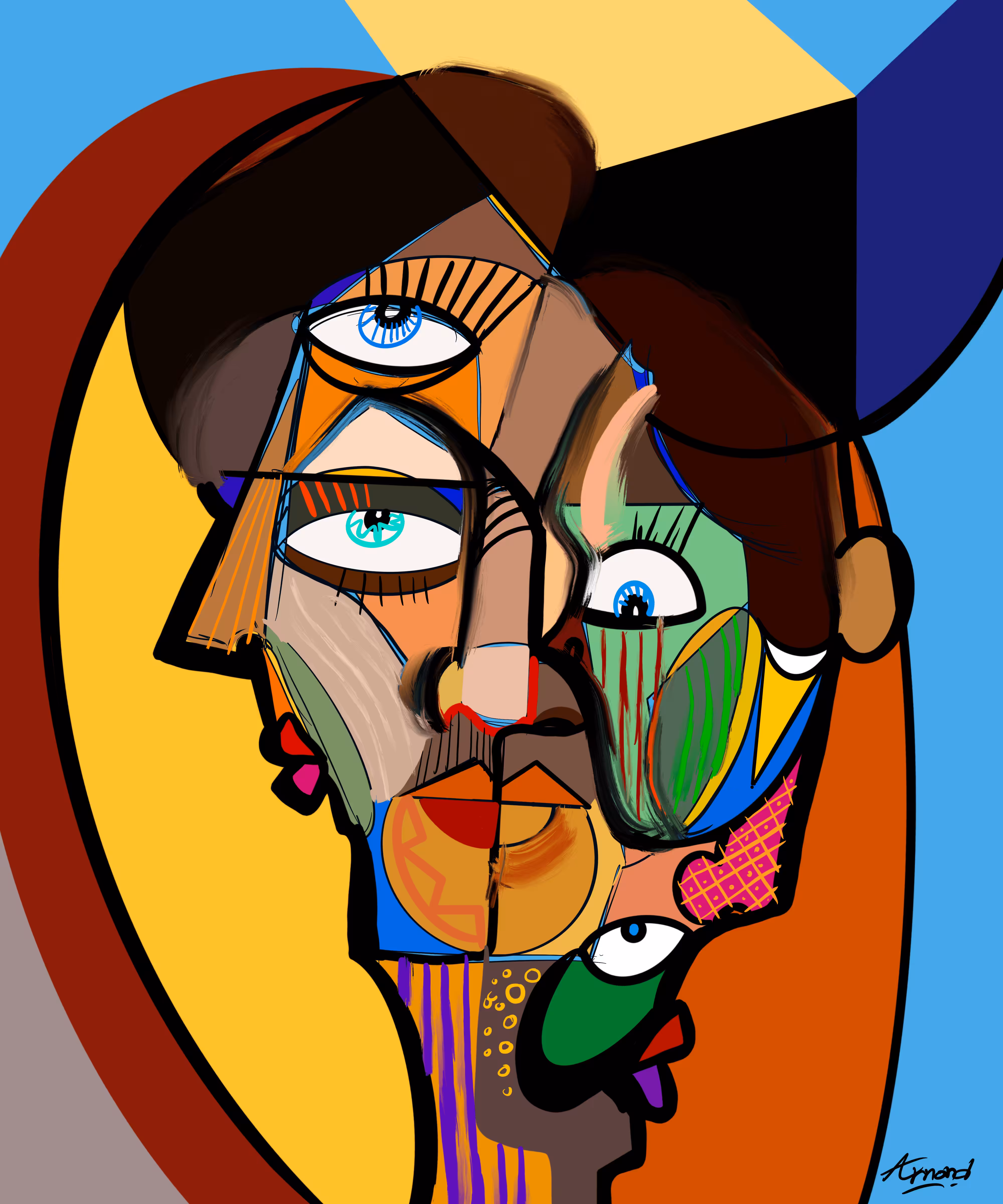father cubism portrait