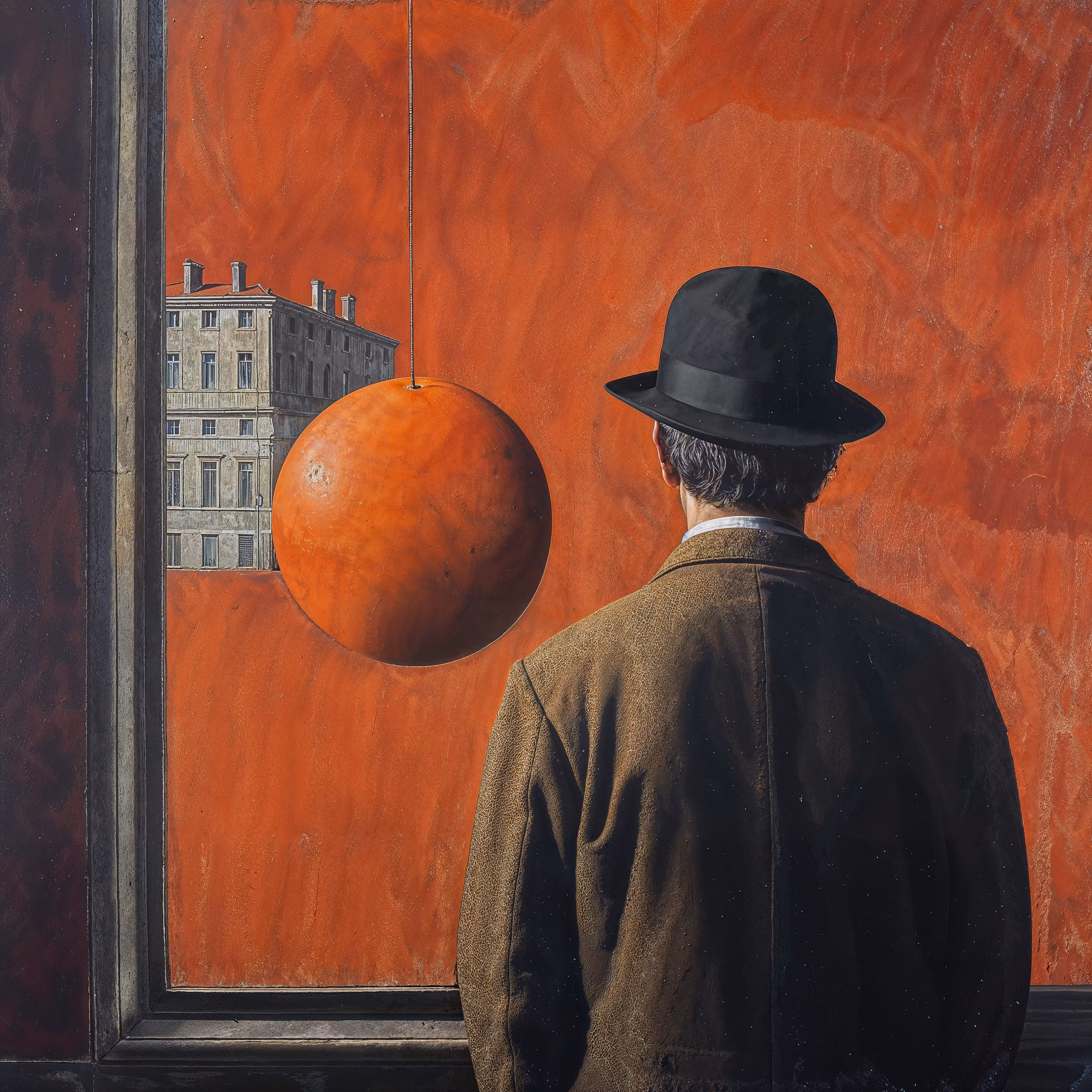 At the gallery trying to figure out which part of the art to stare at