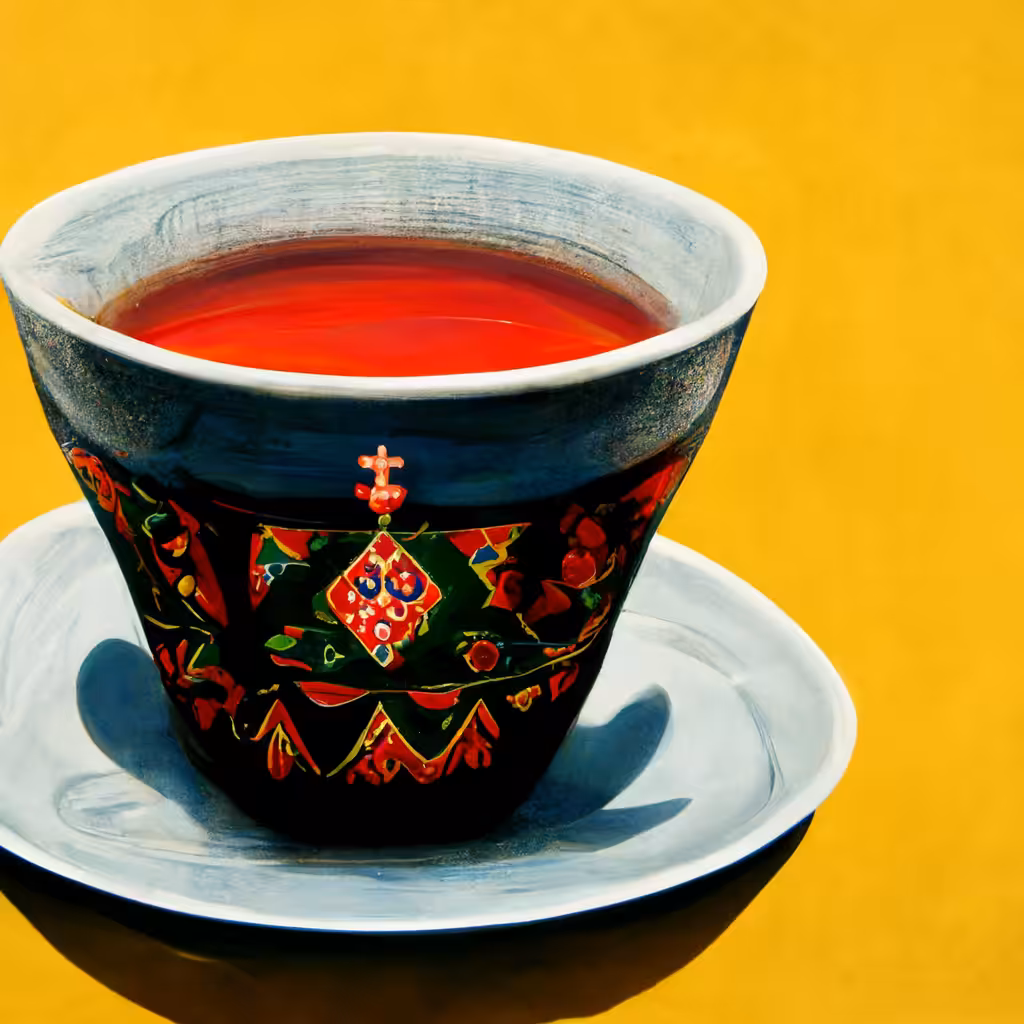 tea from gora zhornina in a traditional cup 