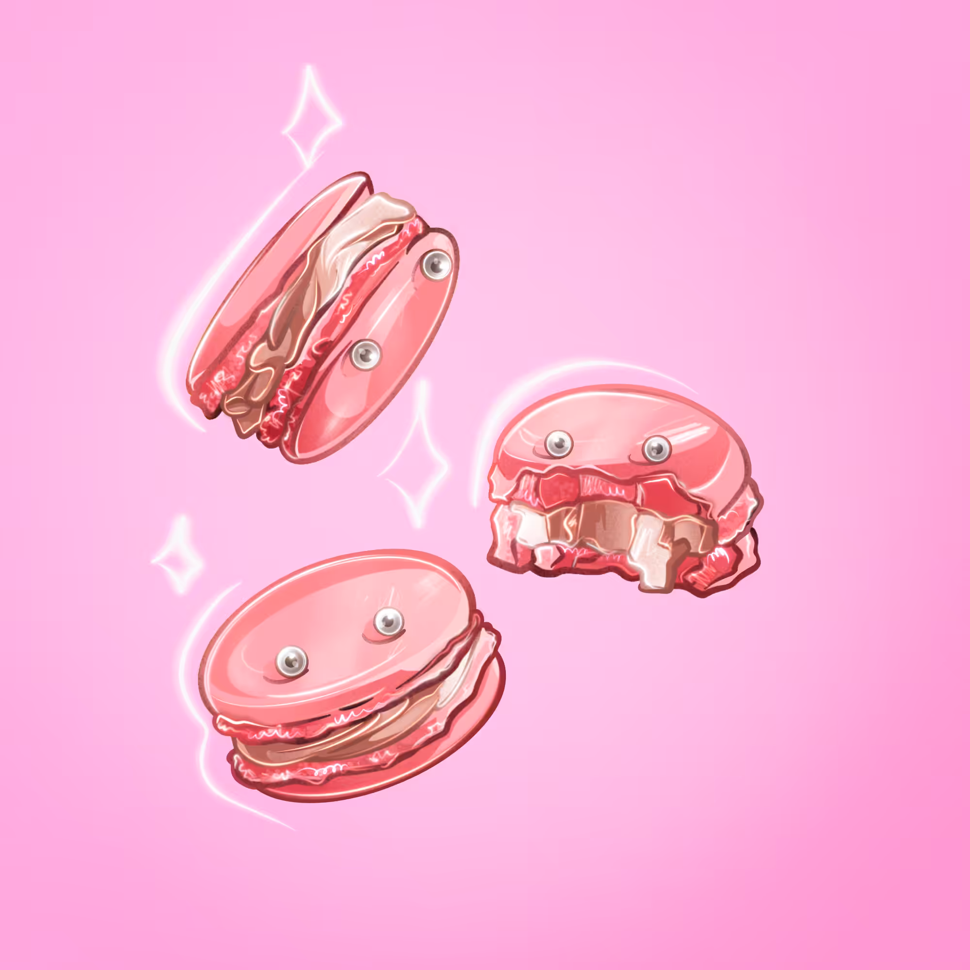 STRAWBERRY MACARONS