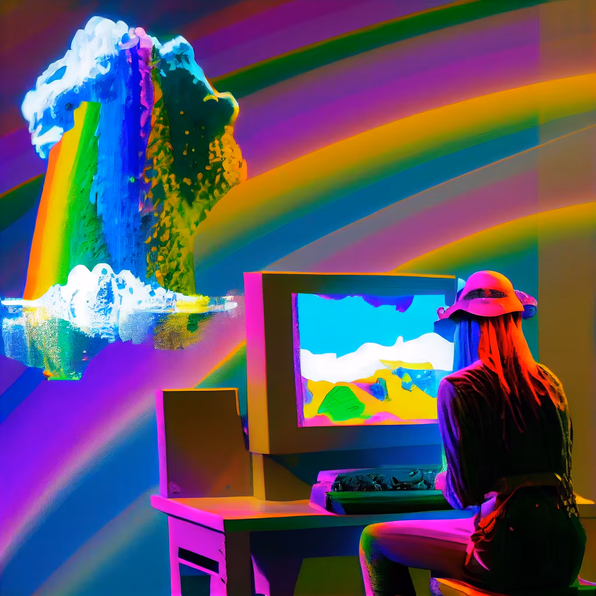 artist prompting at the museum