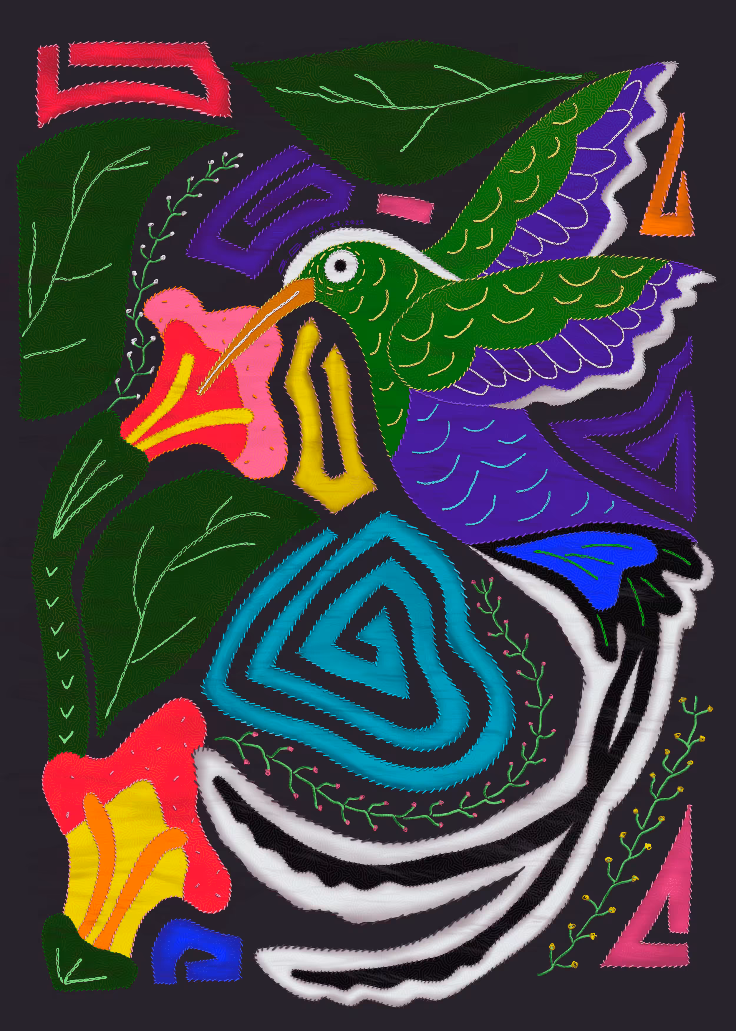 Mola Art Doctor Bird