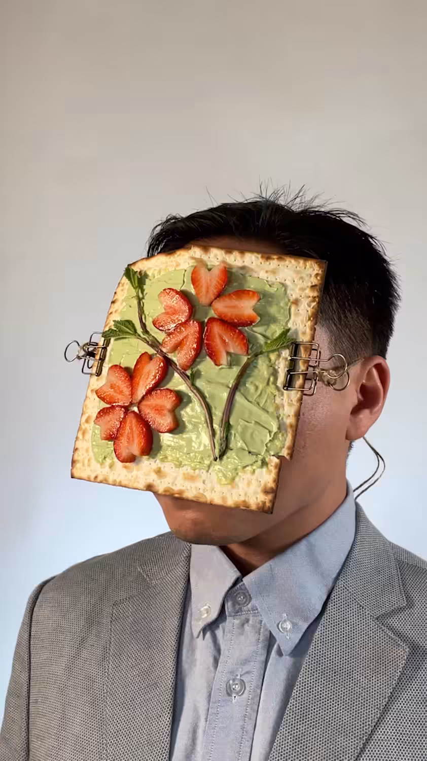 Matzo with Matcha Cream Cheese Mask