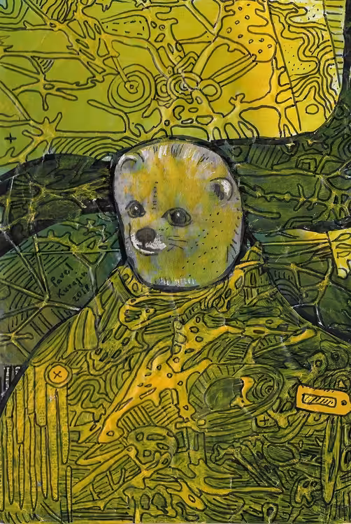 Dog with yellow mood
