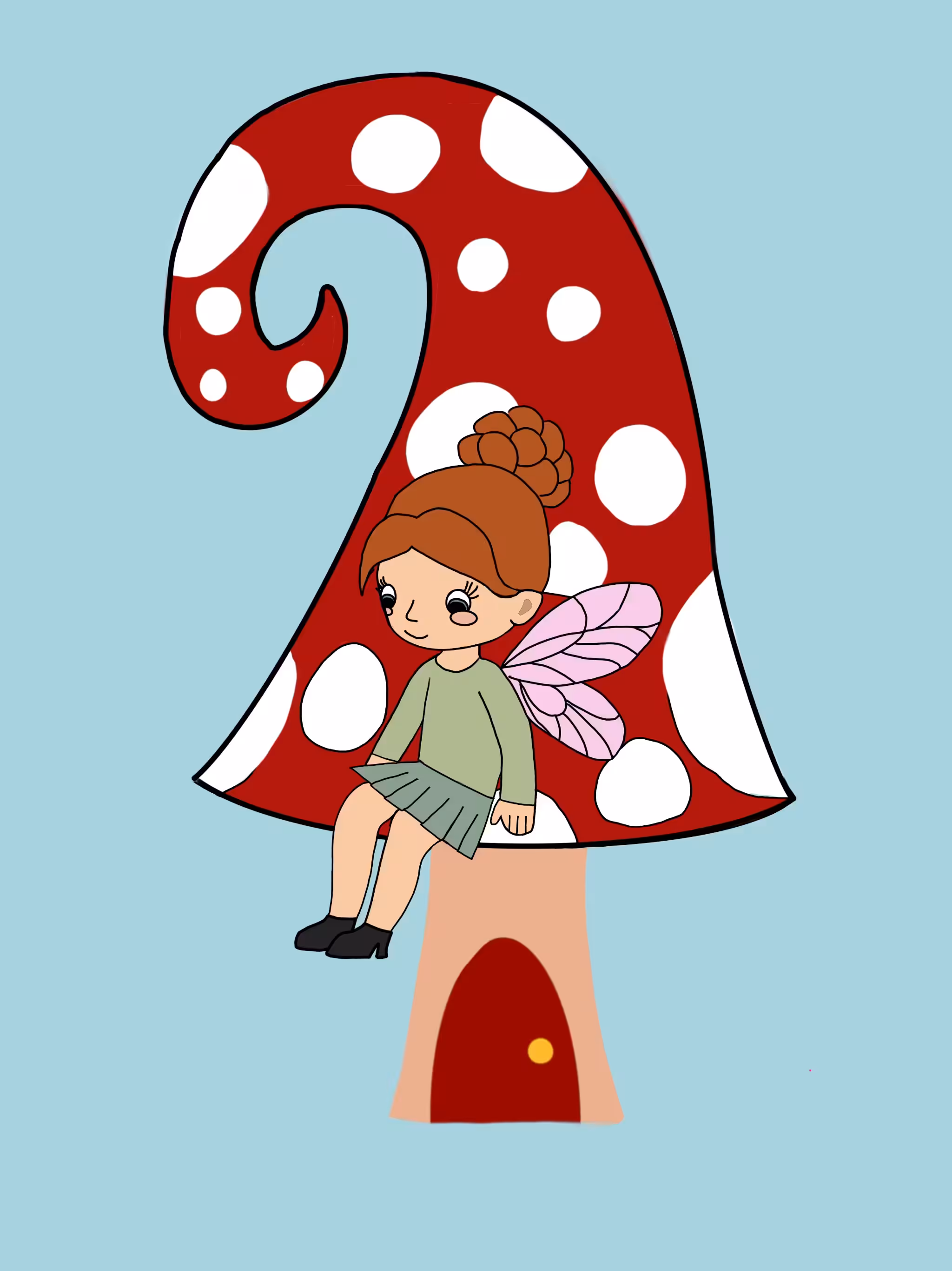 Fairy sitting on toadstool