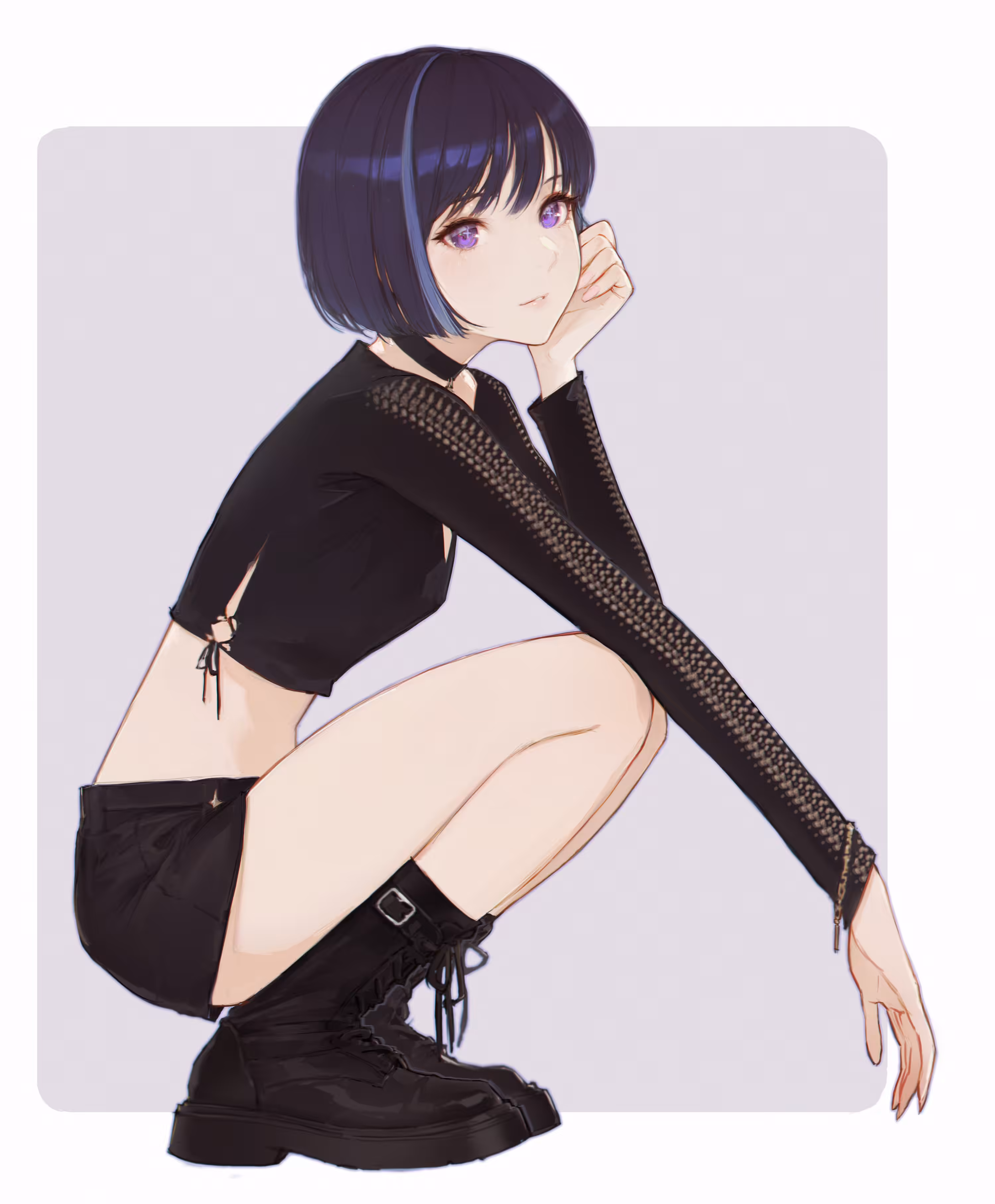 The girl sitting down