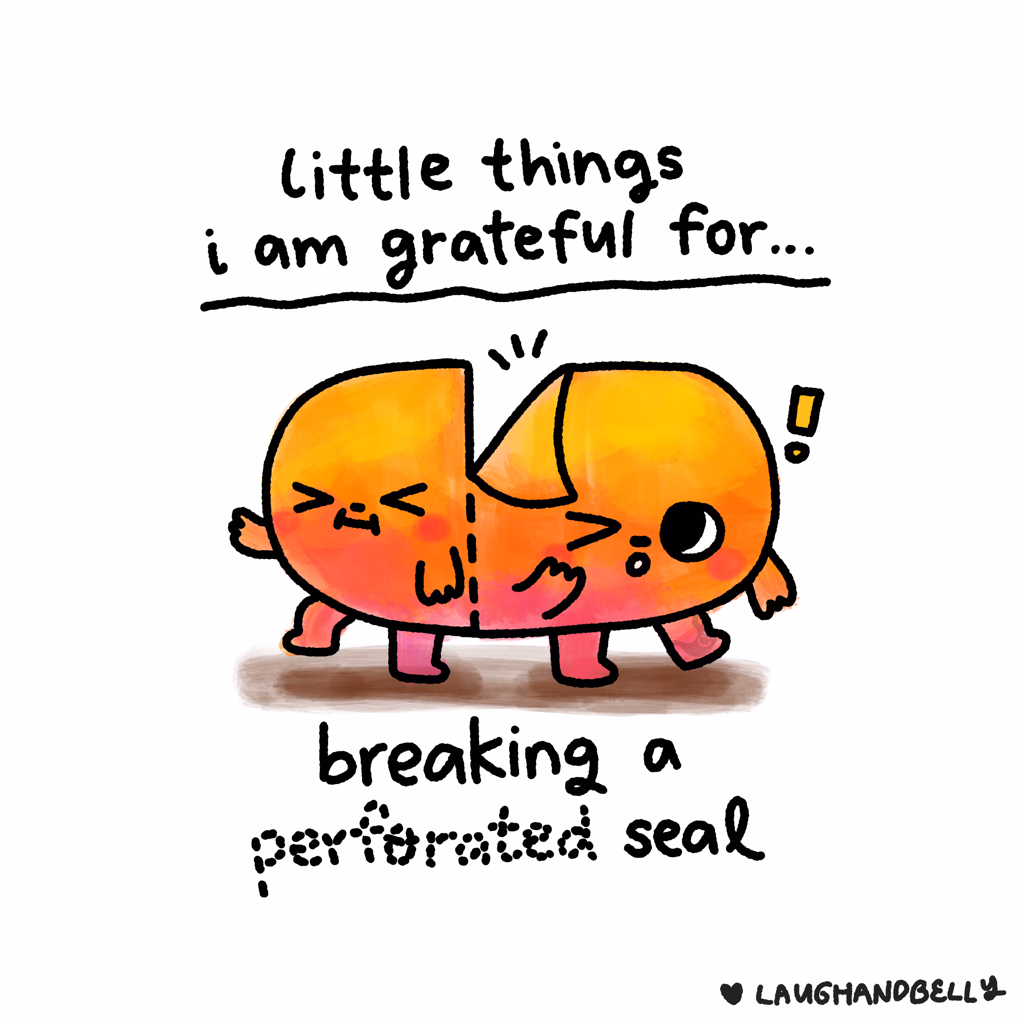 little things i am grateful for: Breaking a perforated seal
