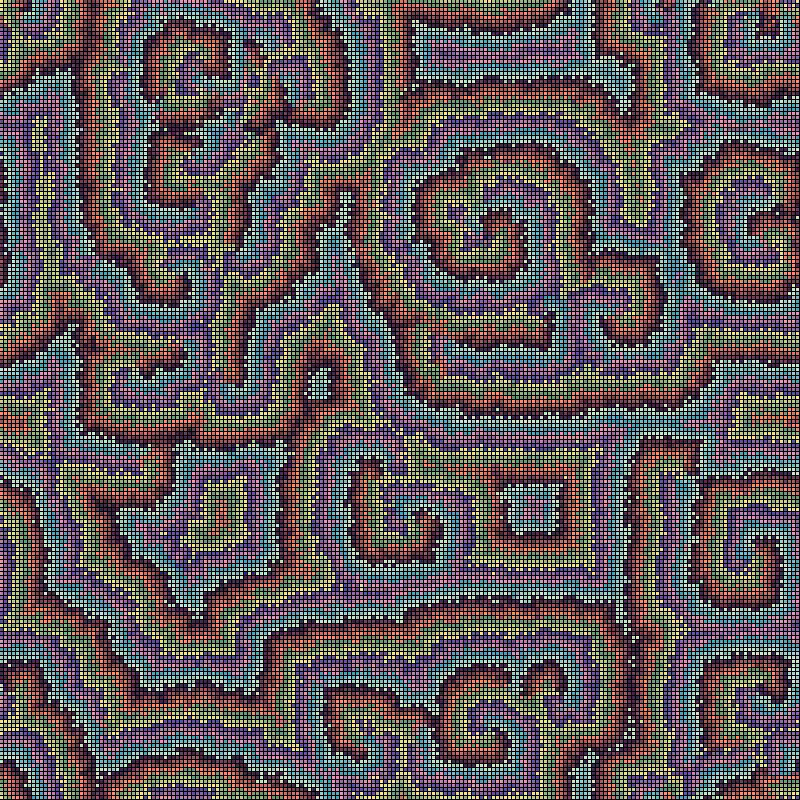 Reaction Diffusion Cellular Automata #3