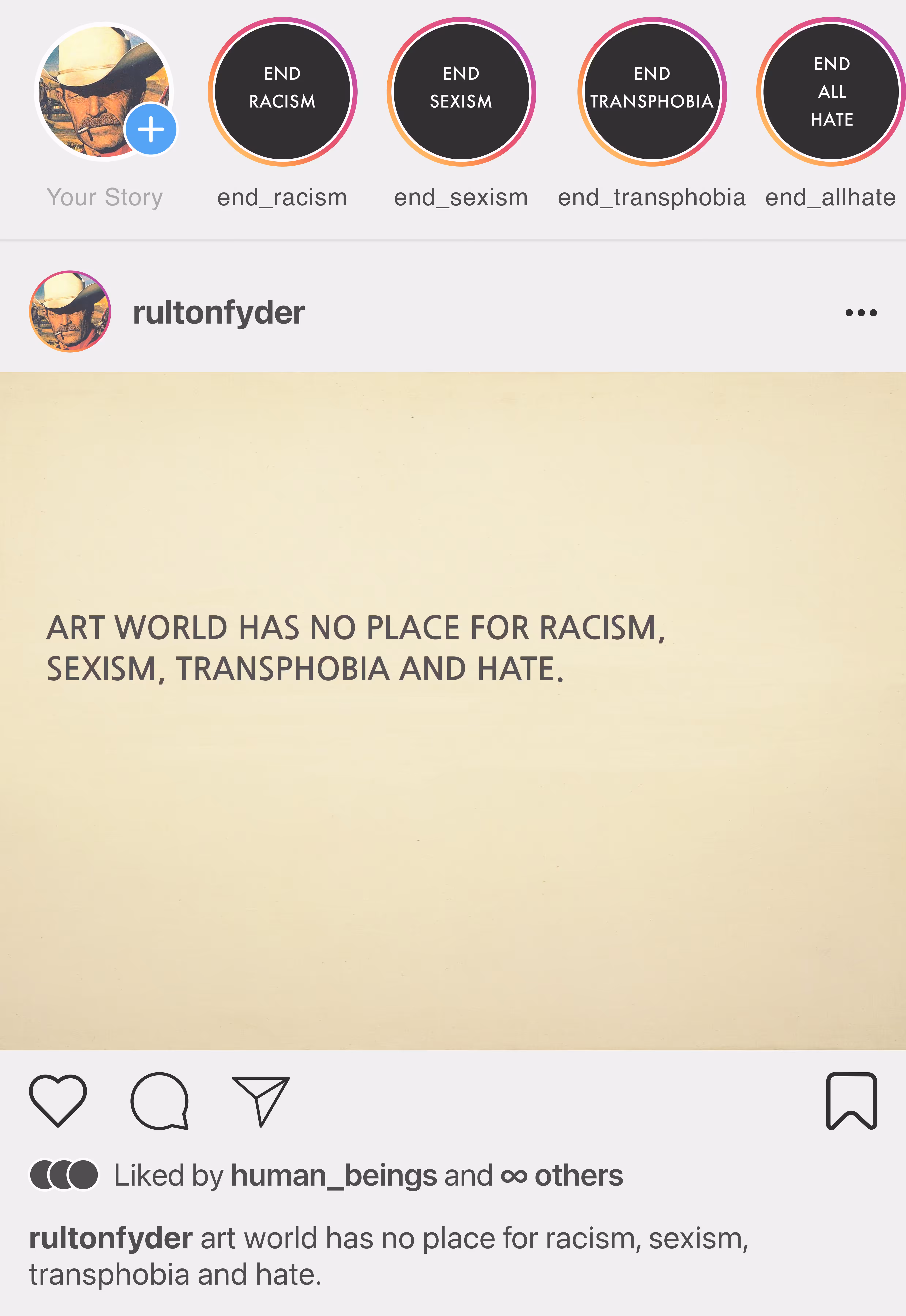 Untitled (Art World Has No Place For Racism, Sexism, Transphobia And Hate #4), 2021