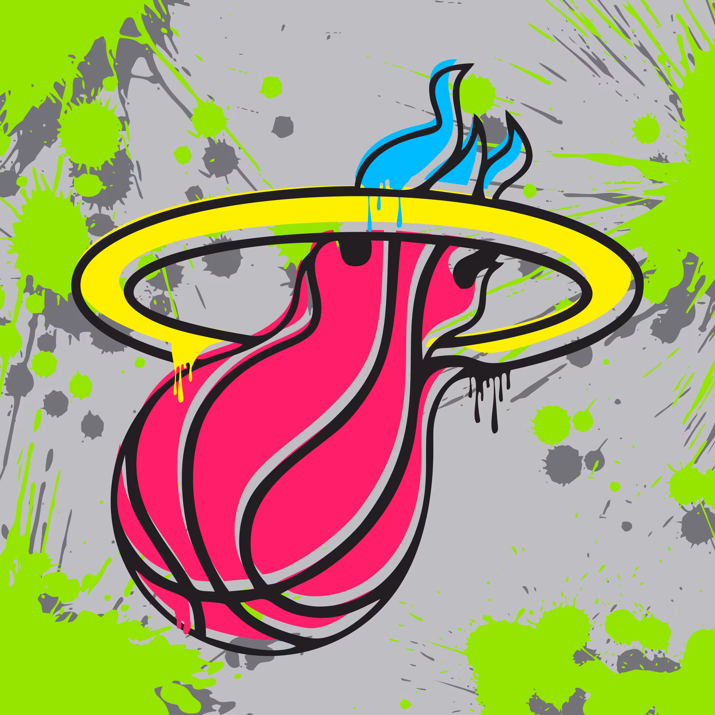 Miami Heat Logo Graffiti - Day
