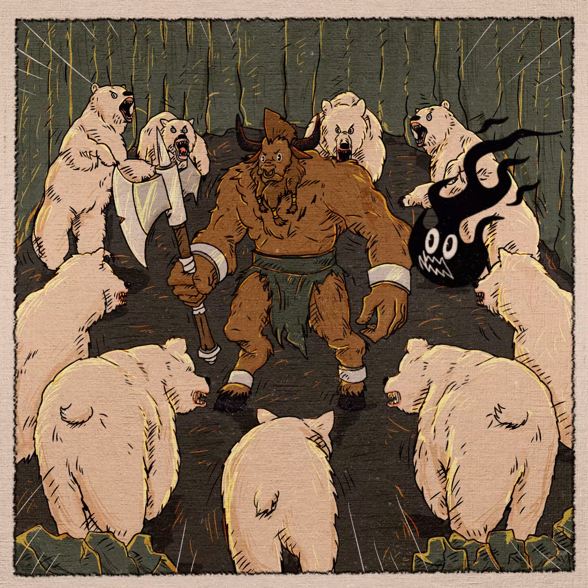Mr. Minotaur Against a Fleet of Bears