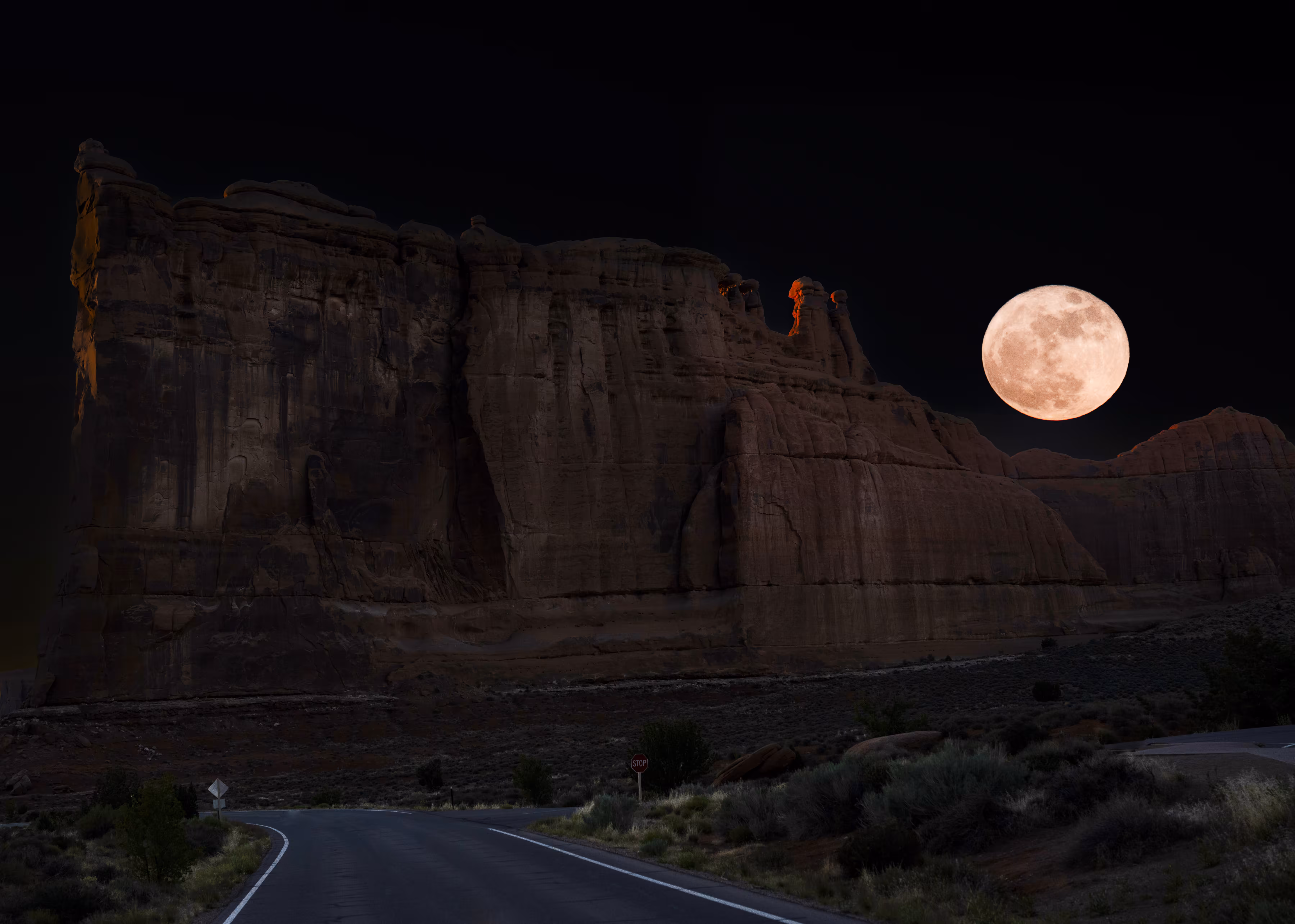 Strawberry Moon Over Moab