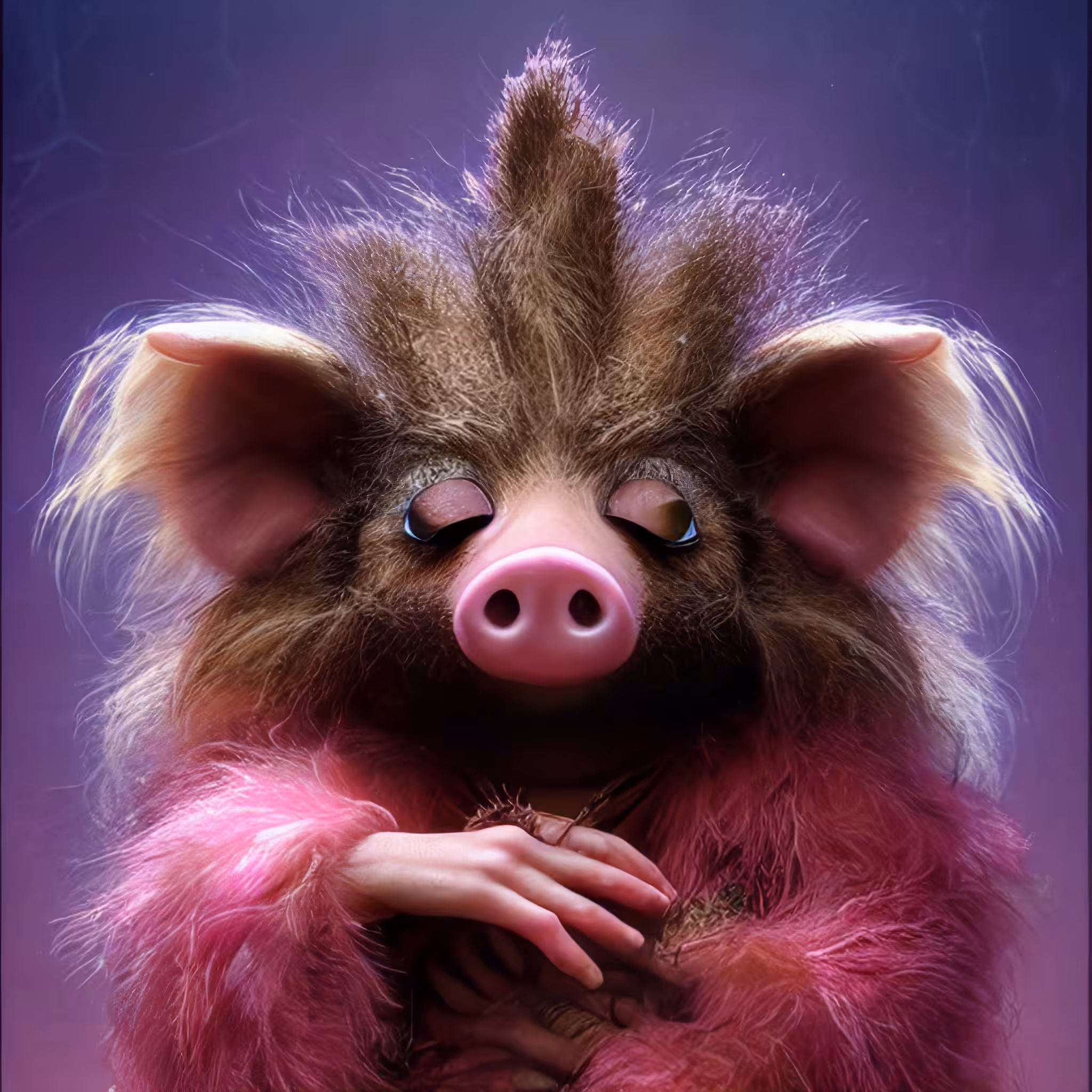Adorable Furry Creature Collection: Furry Pig 0662