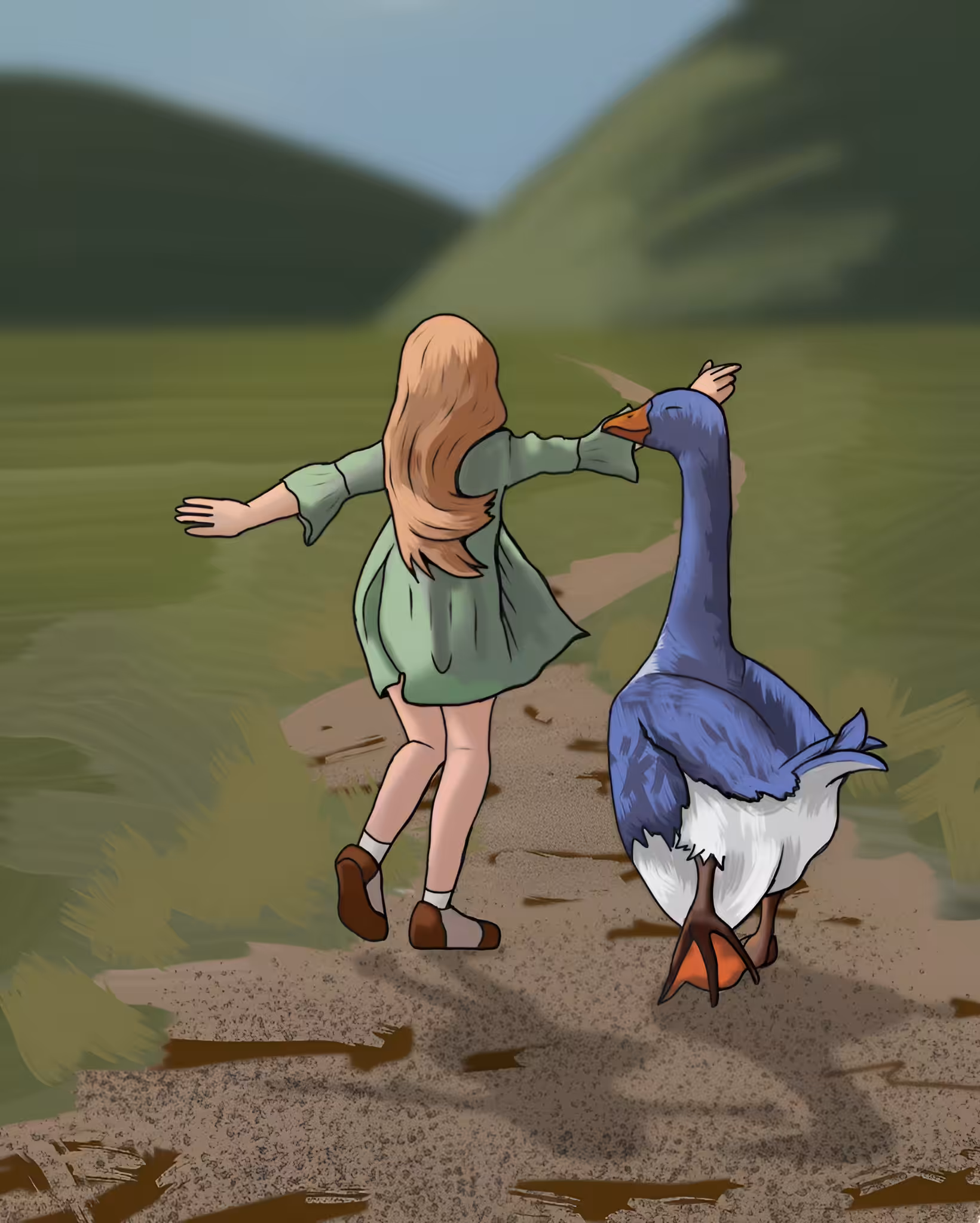 Girl And Duck