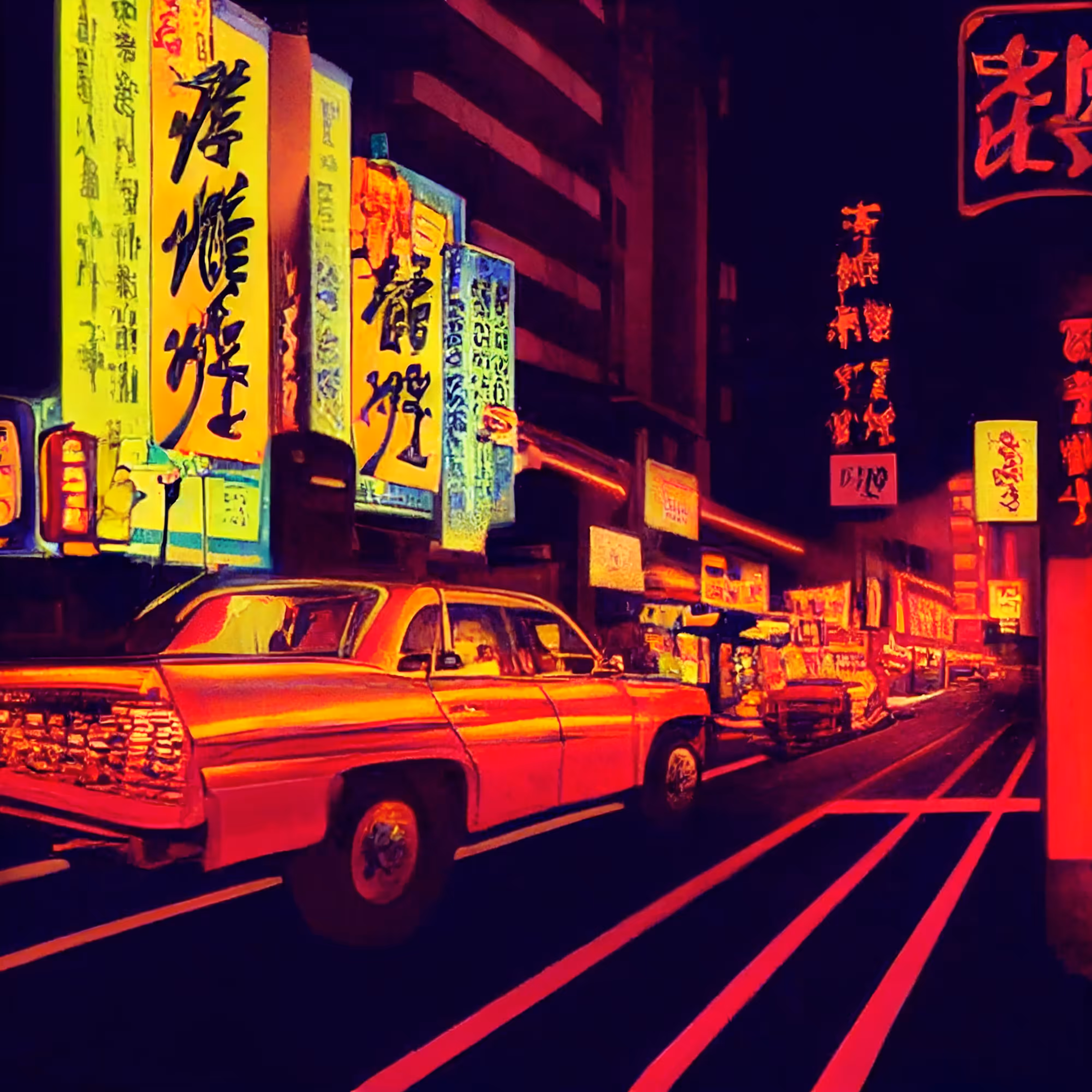 Stillness of Parked Betty in the Small Hours of Chinatown