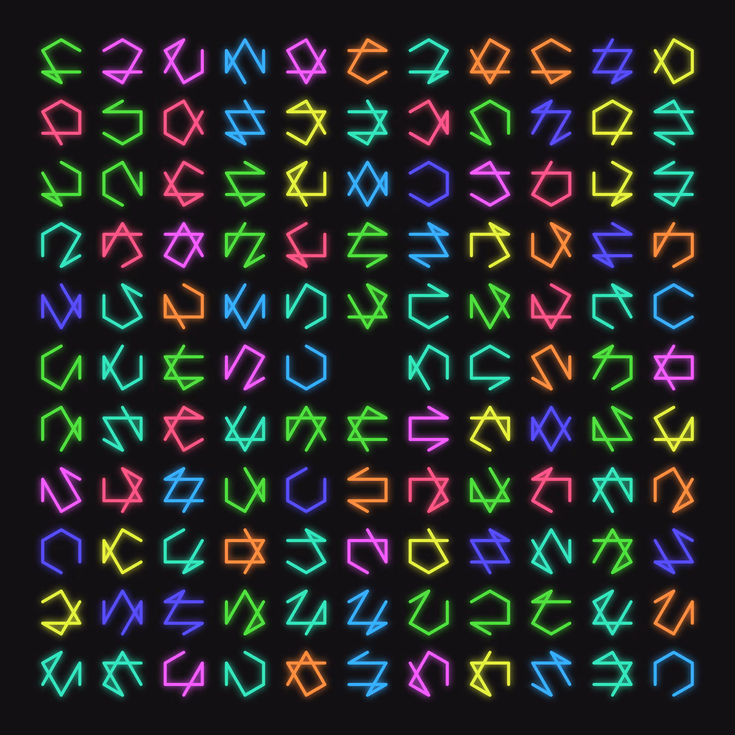 Neon Octahedra
