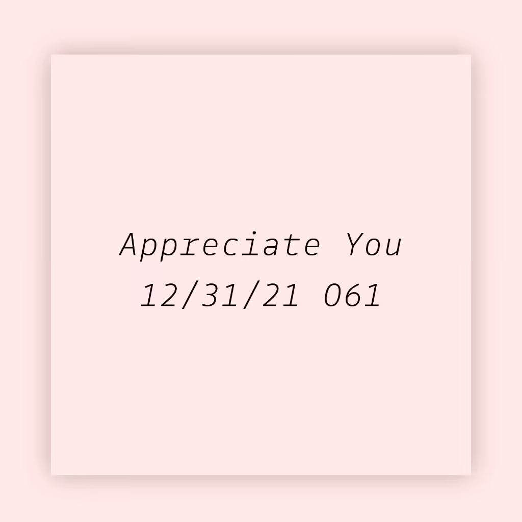 Appreciate You 061
