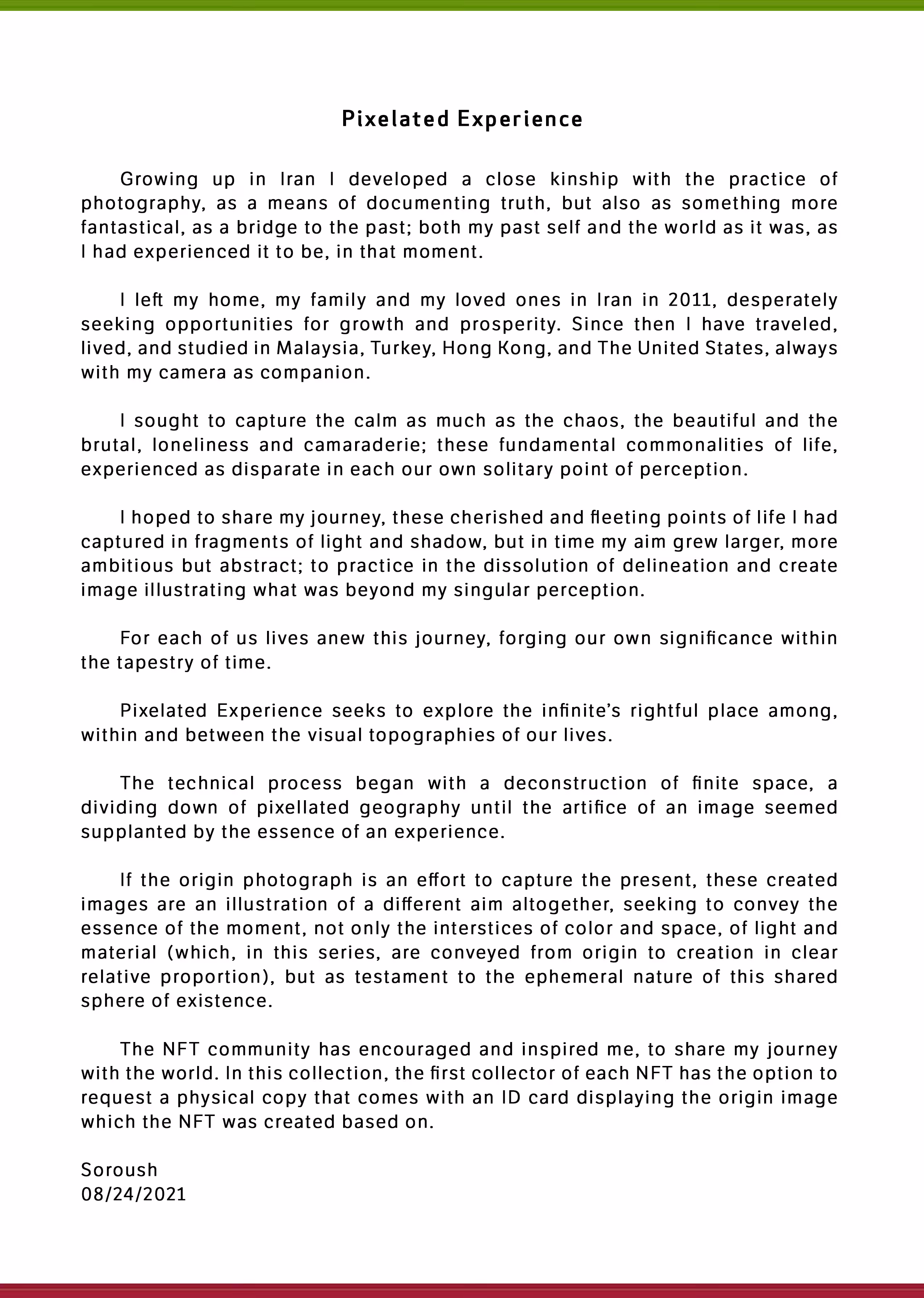 Artist statement