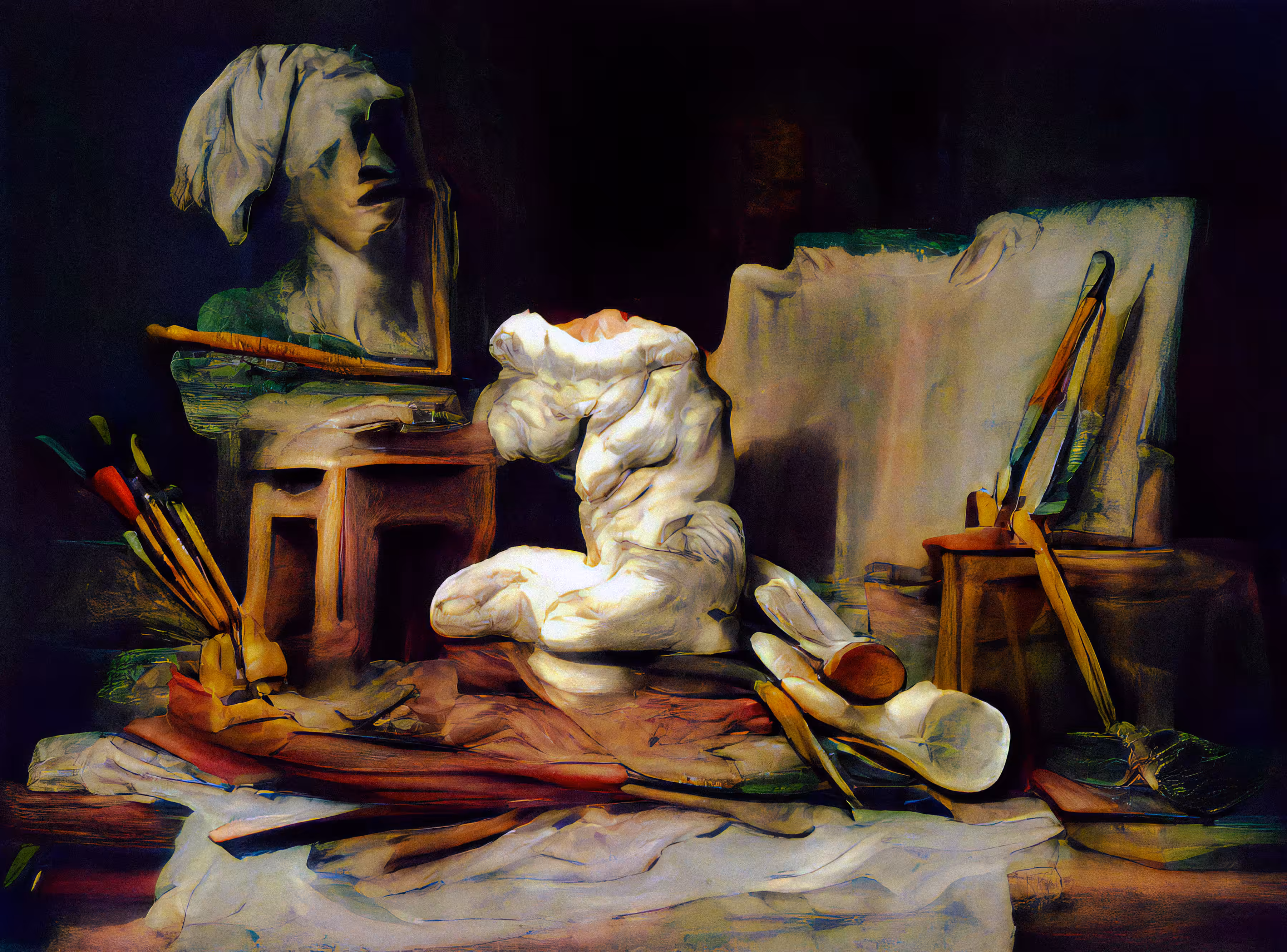 Tools of a student painter