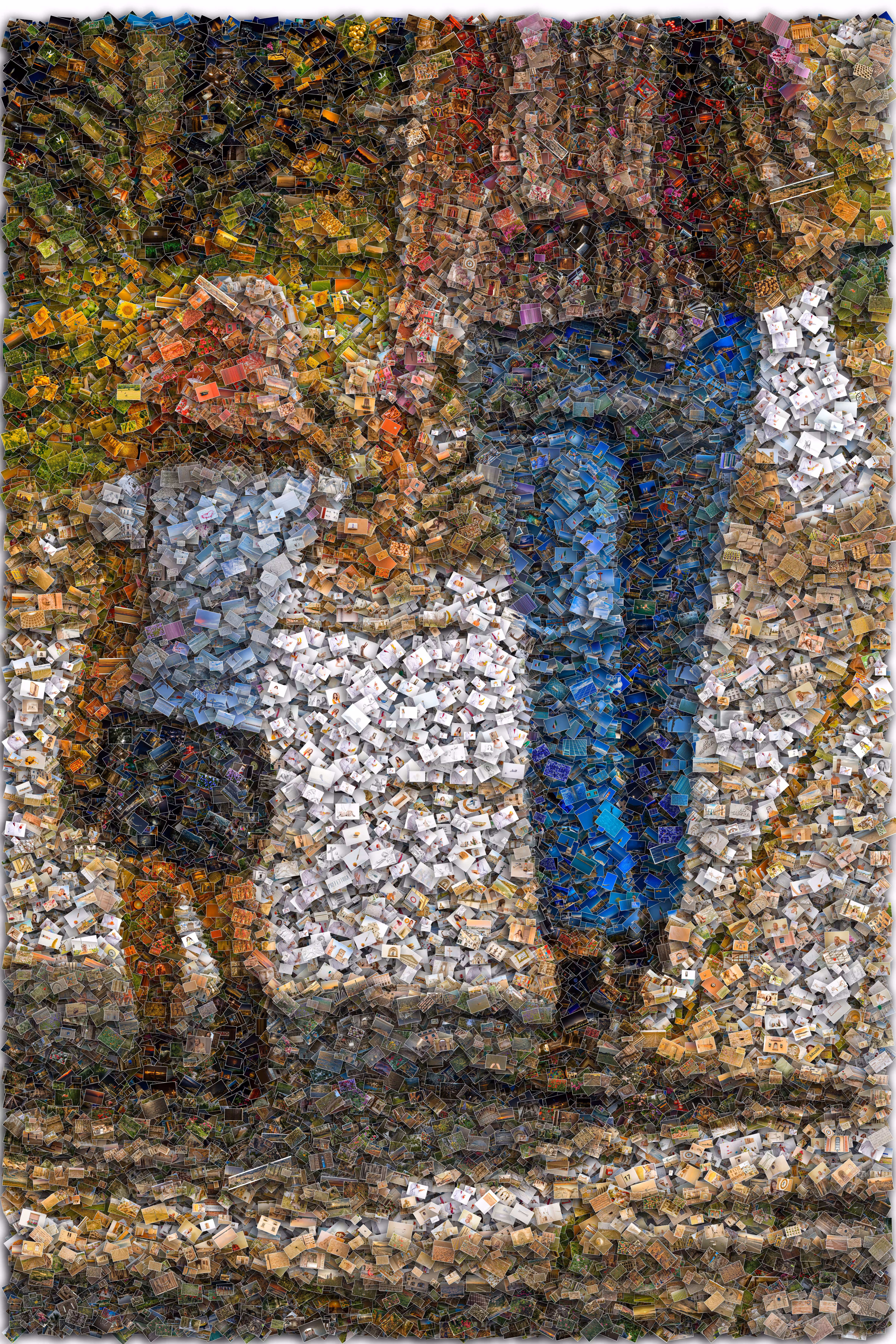 Mother and Daughter Walking Hand in Hand Italian Freeform Photomosaic Premium Museum Quality 22500 Unique Photos