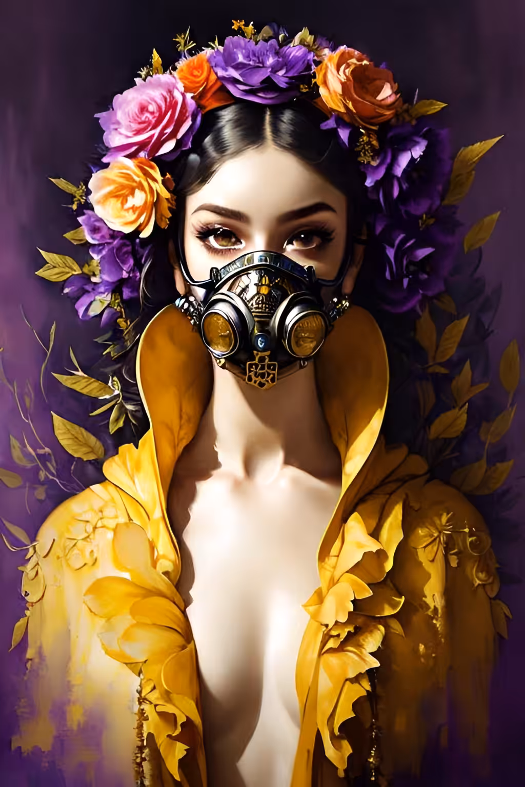 Girl and toxic planet 