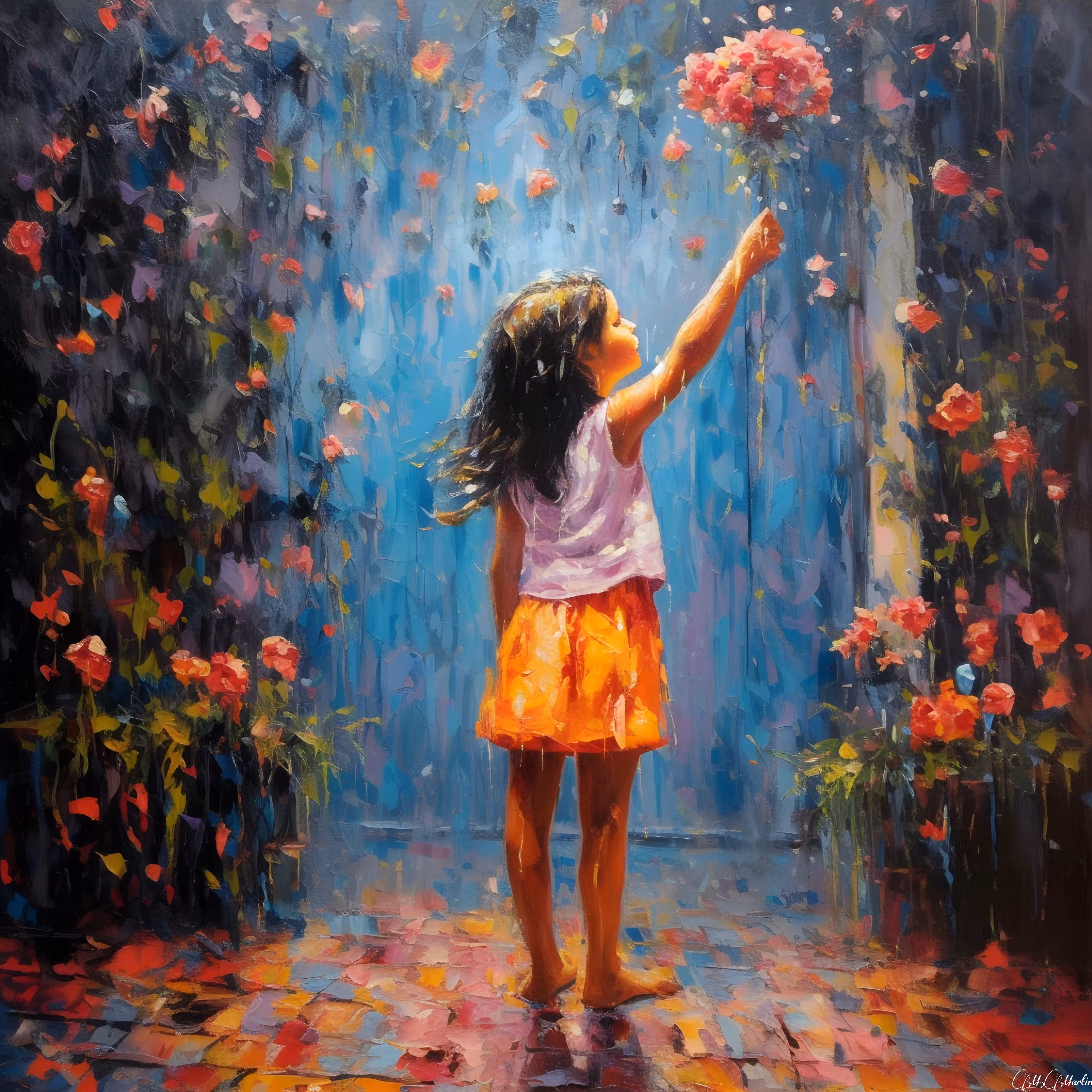 Blooms in the rain