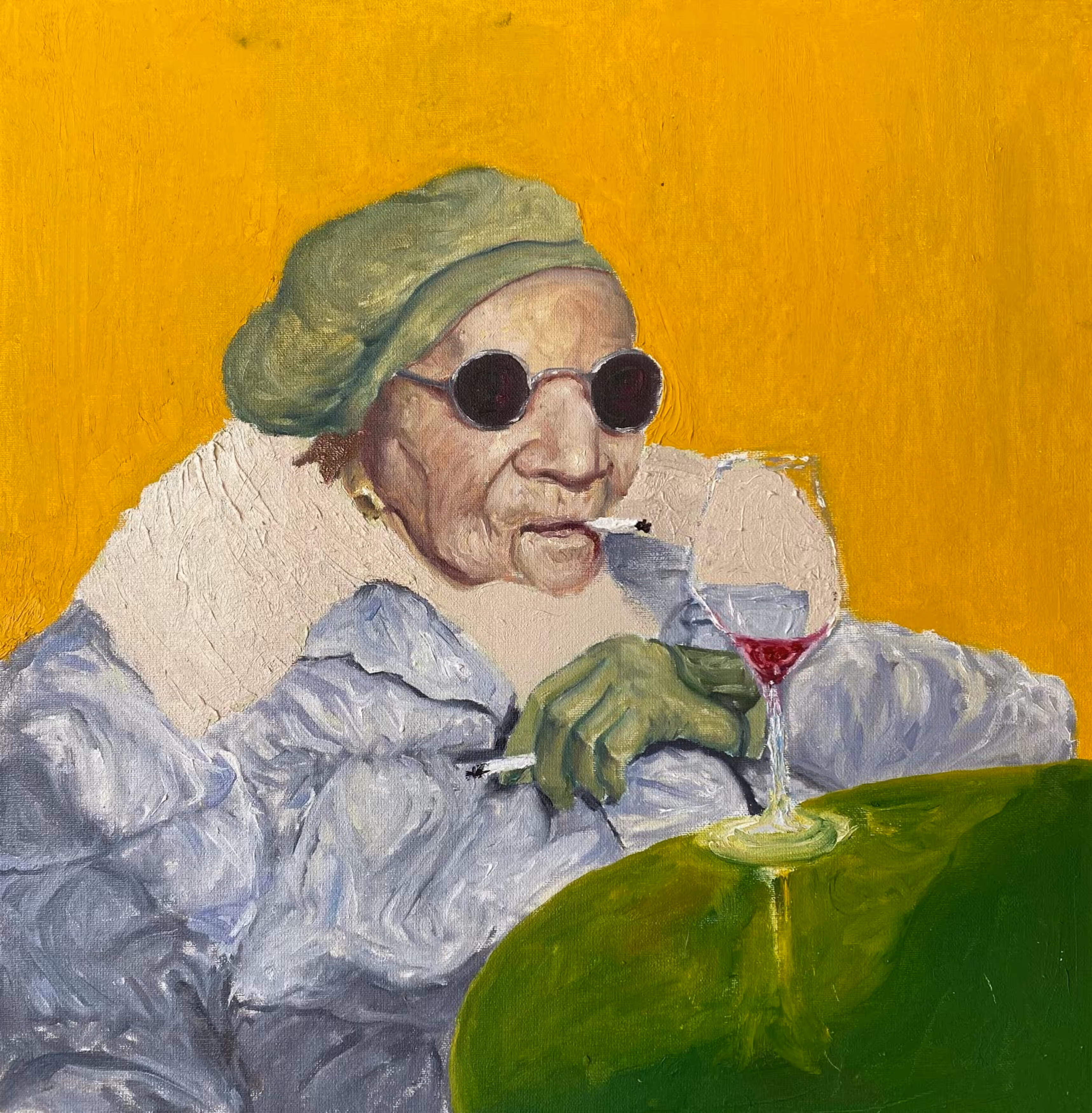 ART MARKET: Carmen asks where her third cigarette is