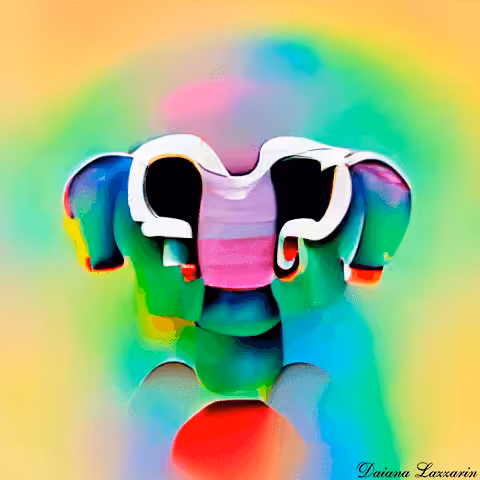 Multicolored elephant