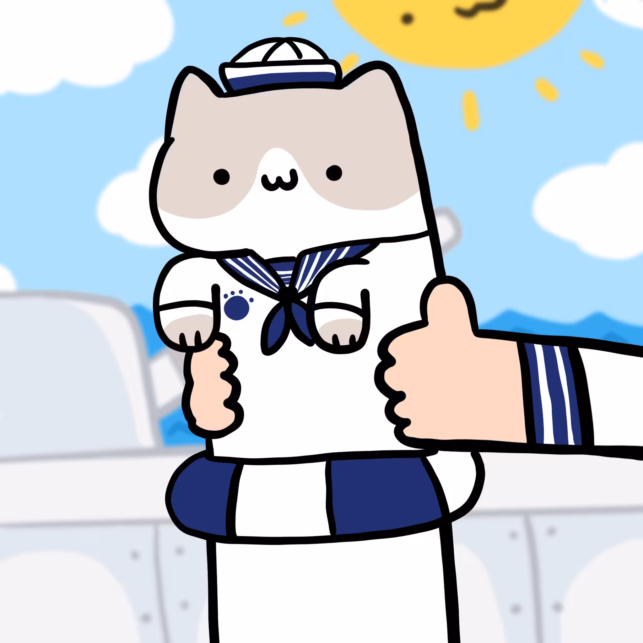 Long long Navy cat #076