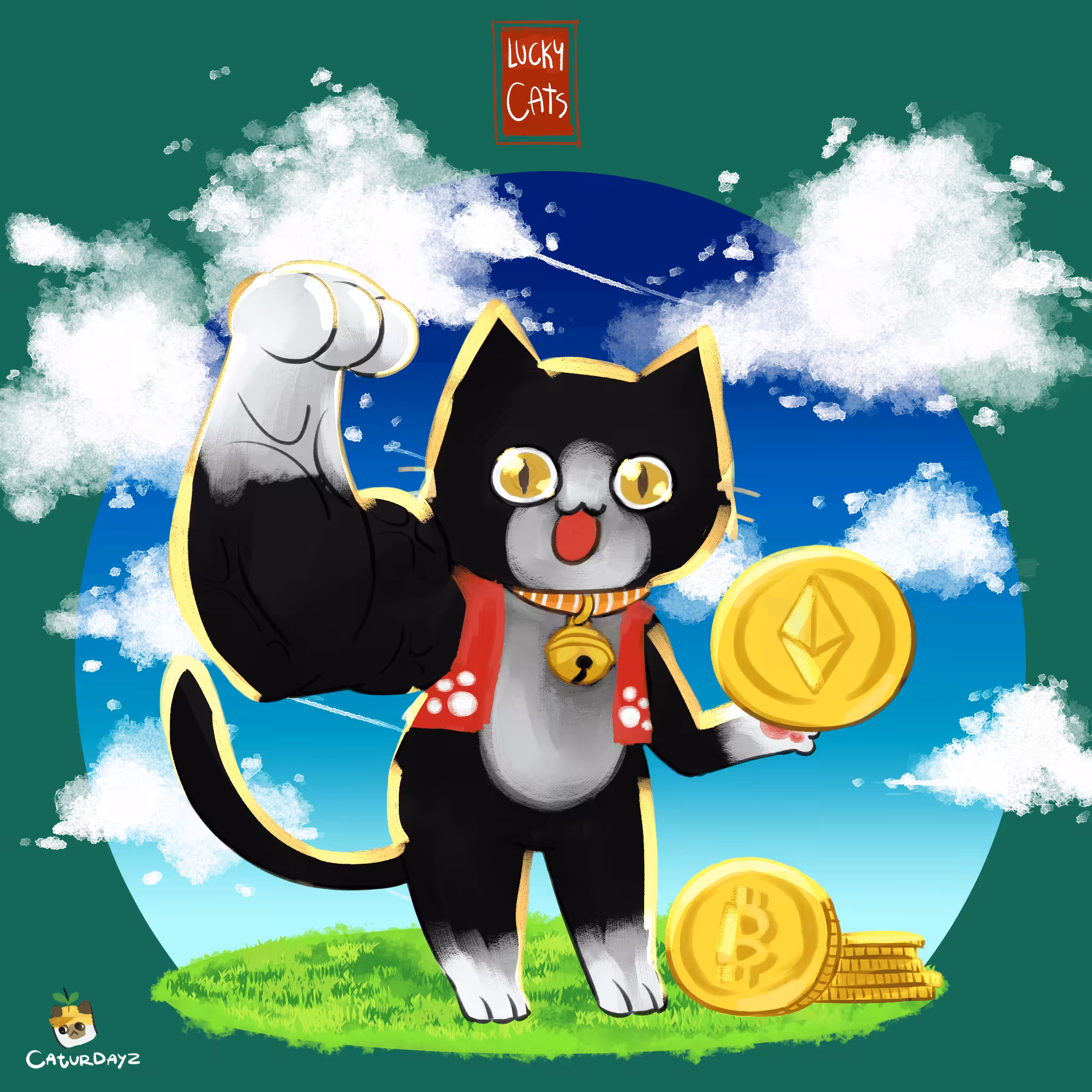 Lucky Cats : Tuxedo Cat