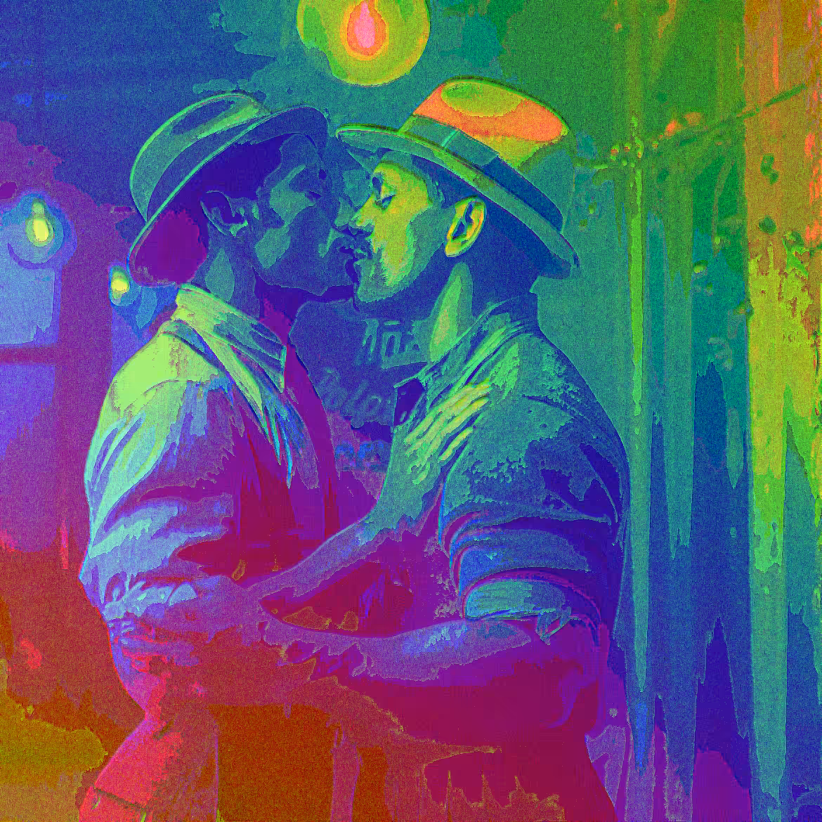 TWO MAN KISSING #002