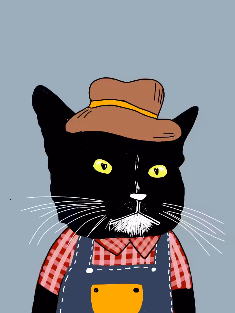 Cutter the cat CEO in farm