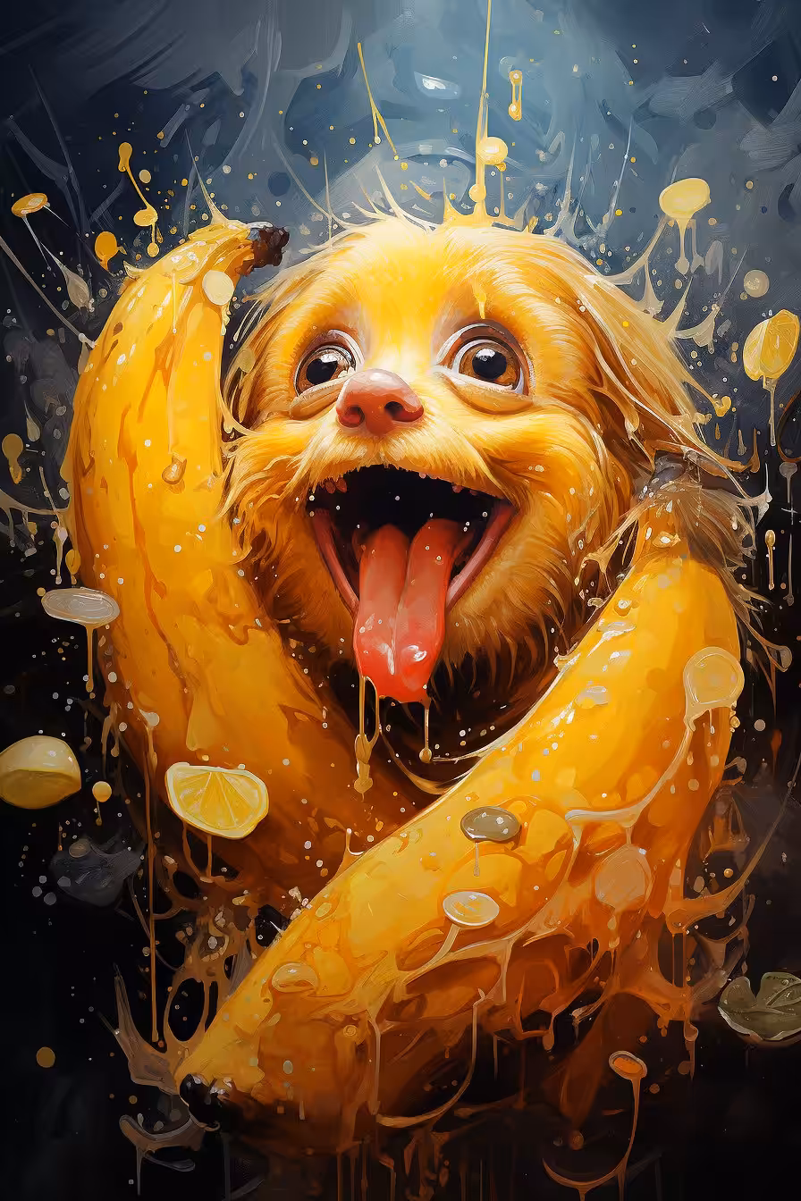 Puppy  in bananas