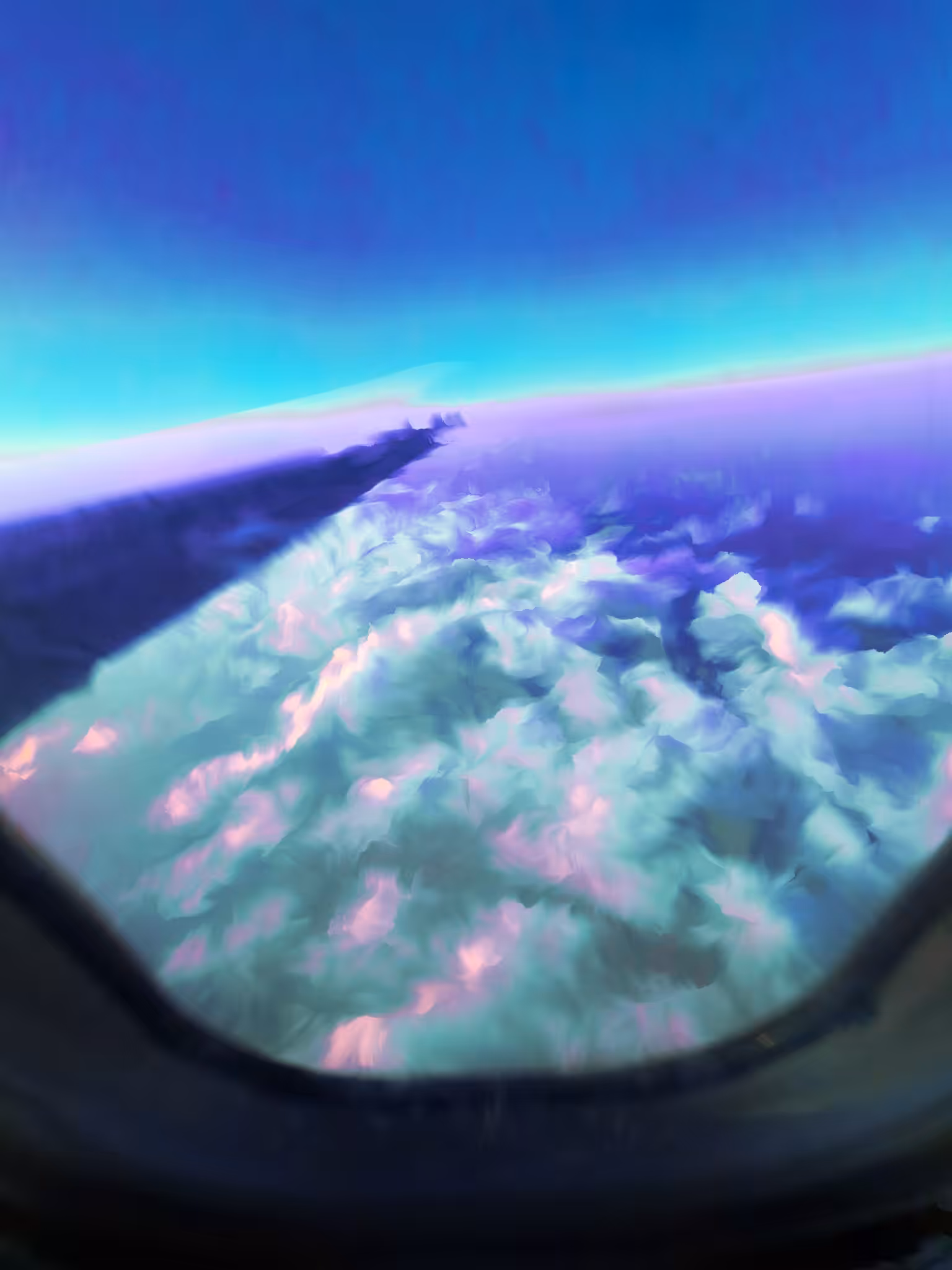 High in the airplane
