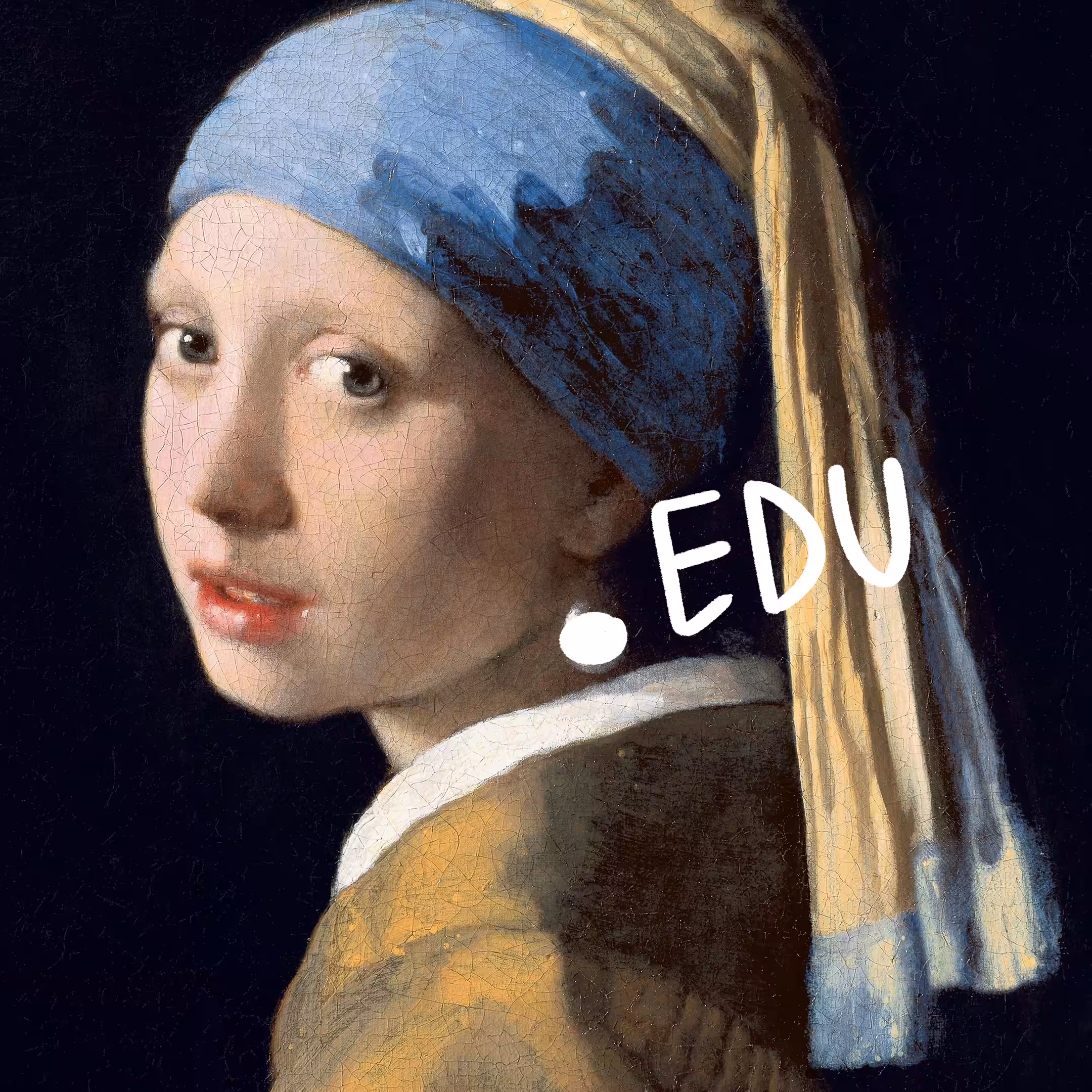 Girl with an URL Earring