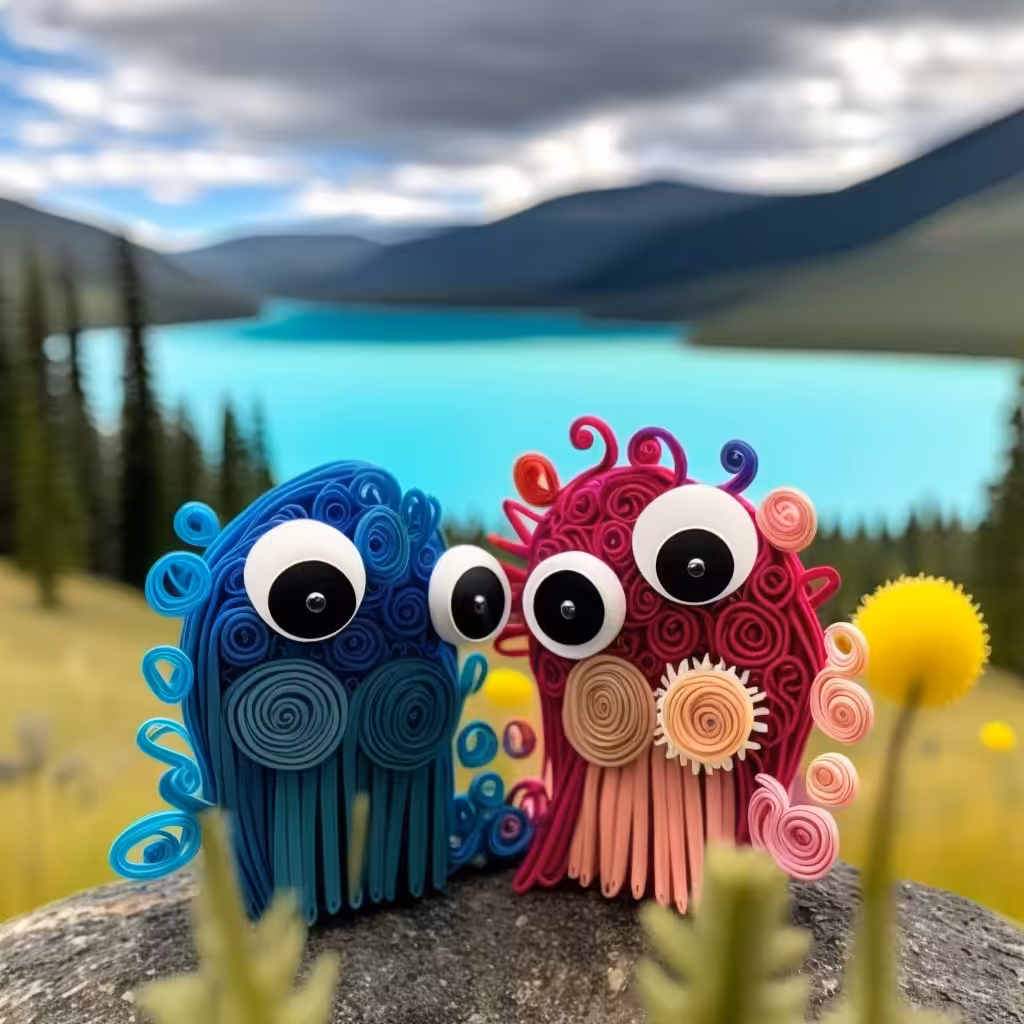 Monsters in Love on a Hike Around a Glacial Lake