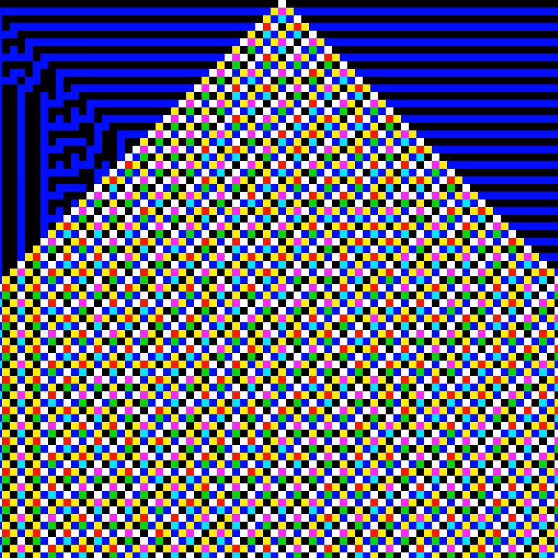 RGB Elementary Cellular Automaton #343